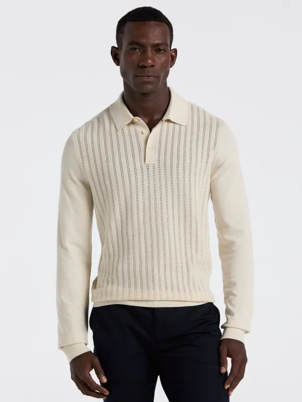 Textured Front Polo Sweater sold by Perry Ellis