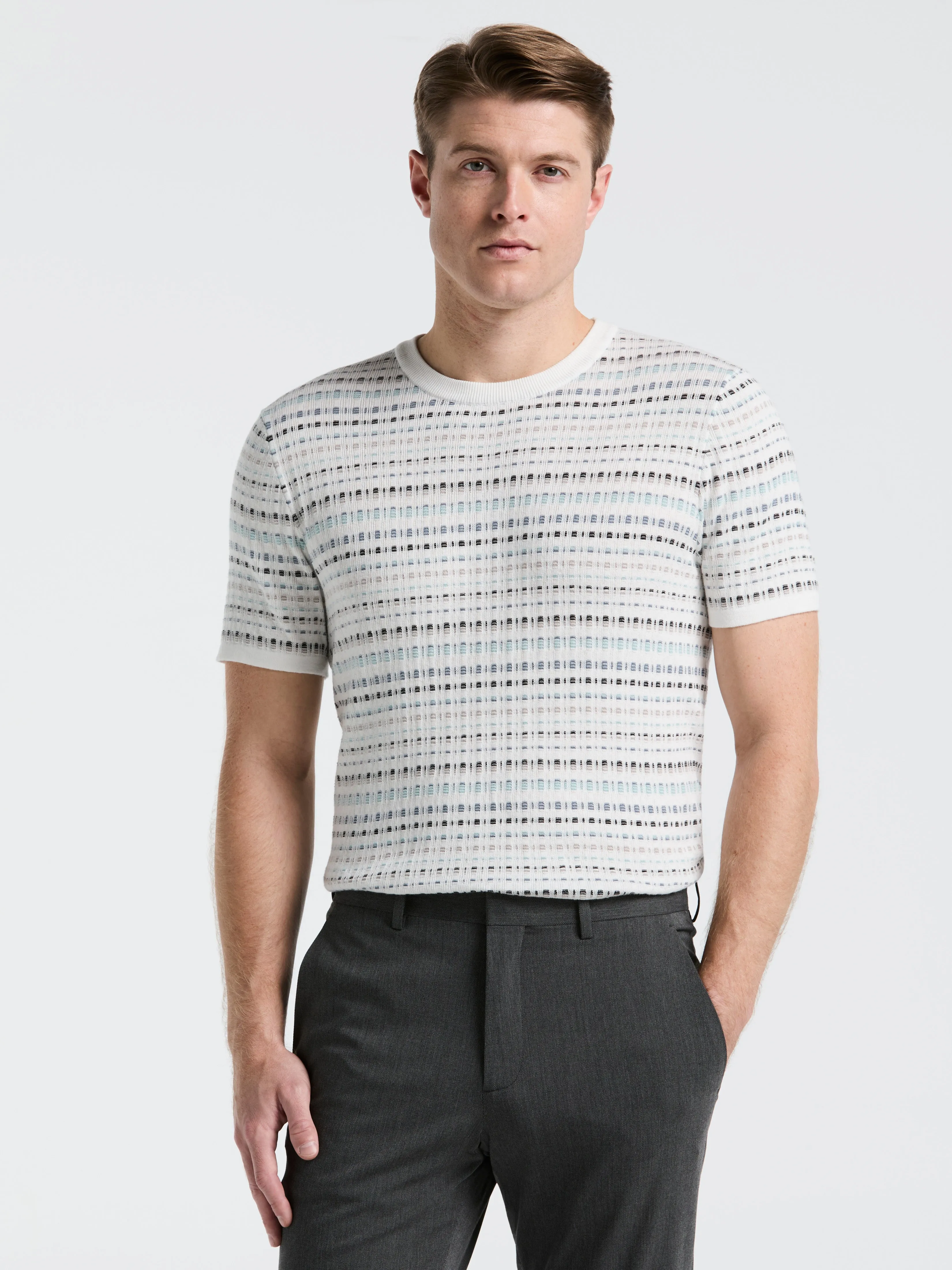 Multi Color Geometric Print Crew Sweater sold by Perry Ellis product image thumbnail 3