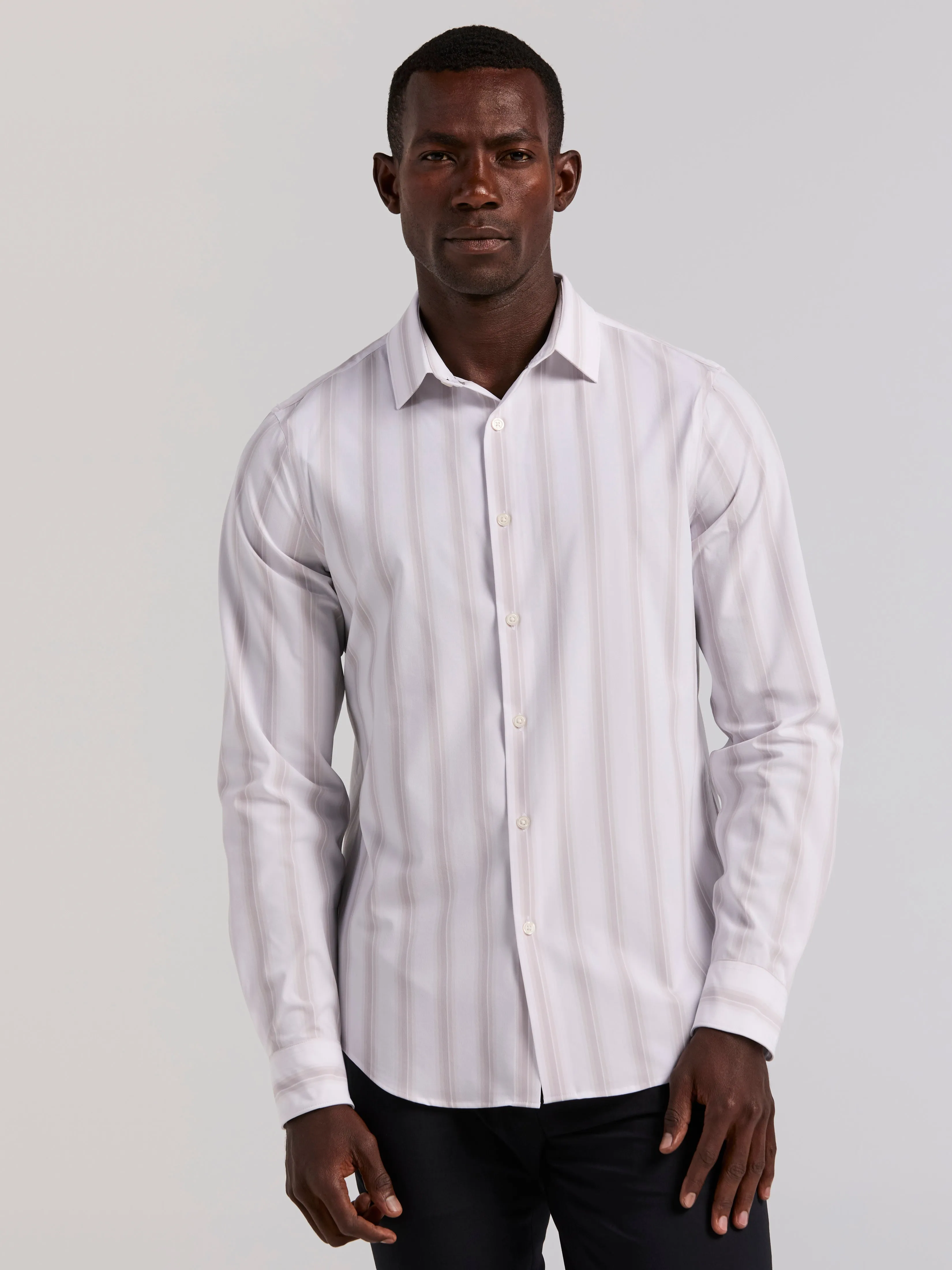 Ombre Stripe Long Sleeve Slim Fit Shirt sold by Perry Ellis