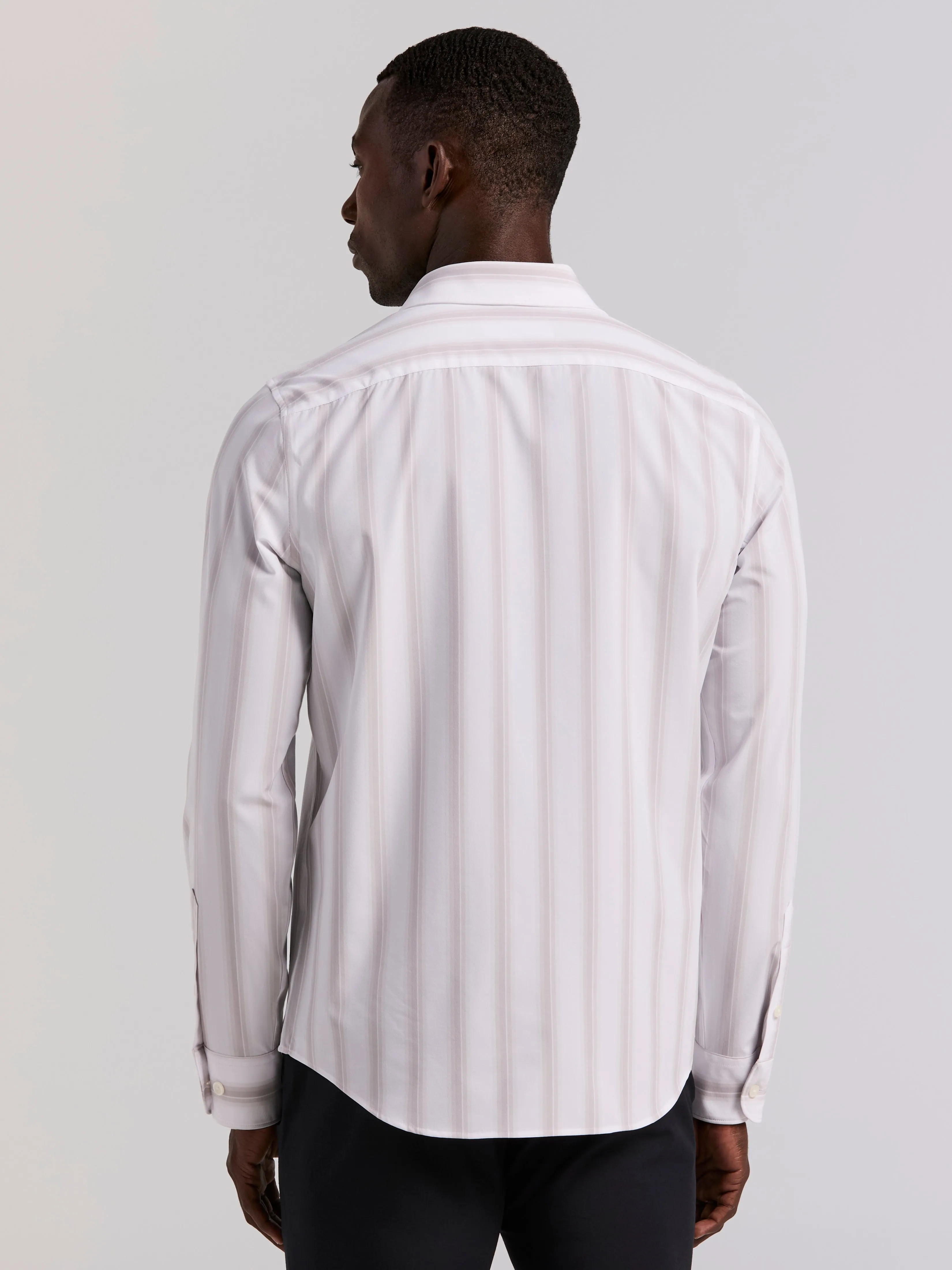 Ombre Stripe Long Sleeve Slim Fit Shirt sold by Perry Ellis product image thumbnail 4