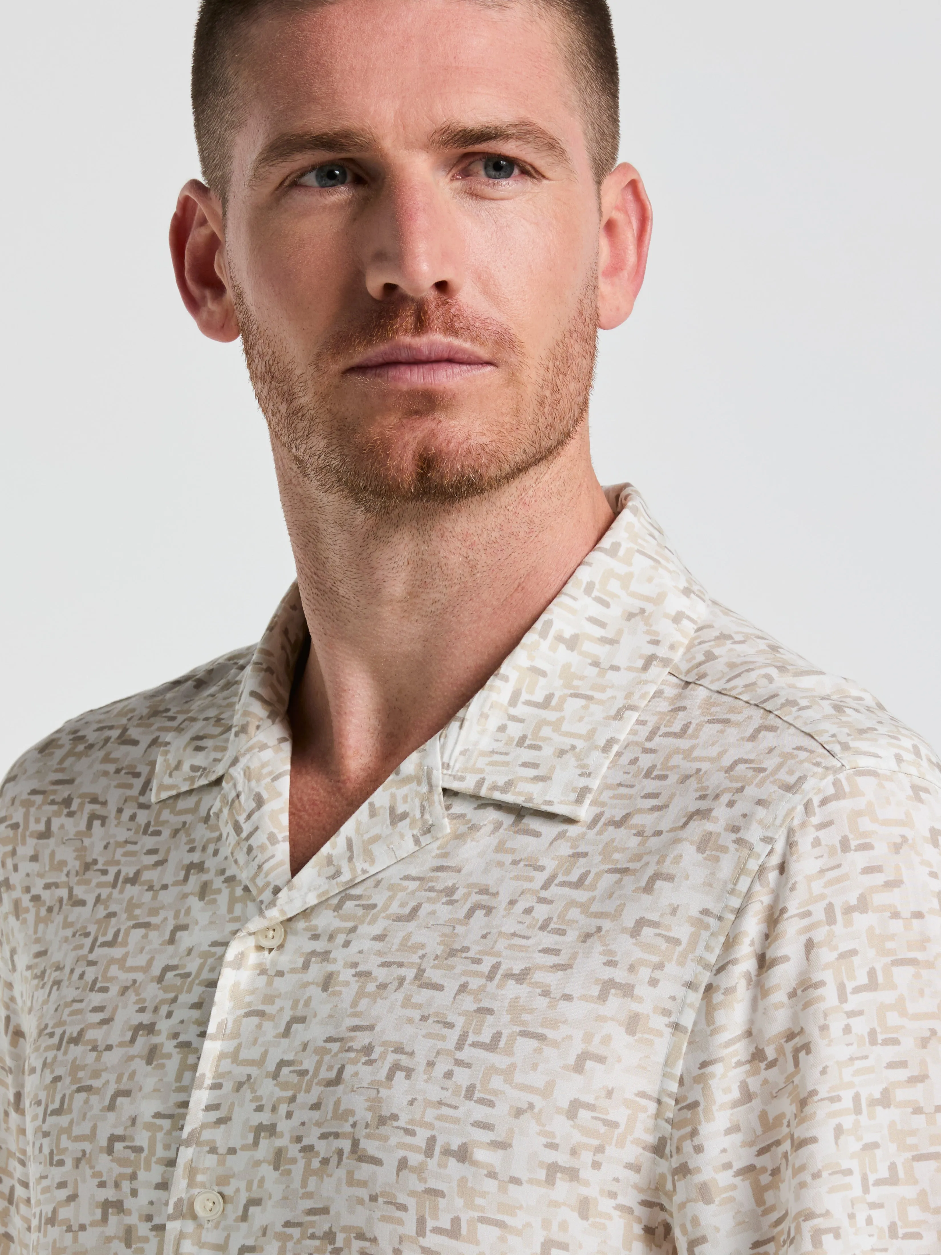 EcoVero™ Brushstroke Print Camp Collar Shirt sold by Perry Ellis product image thumbnail 4