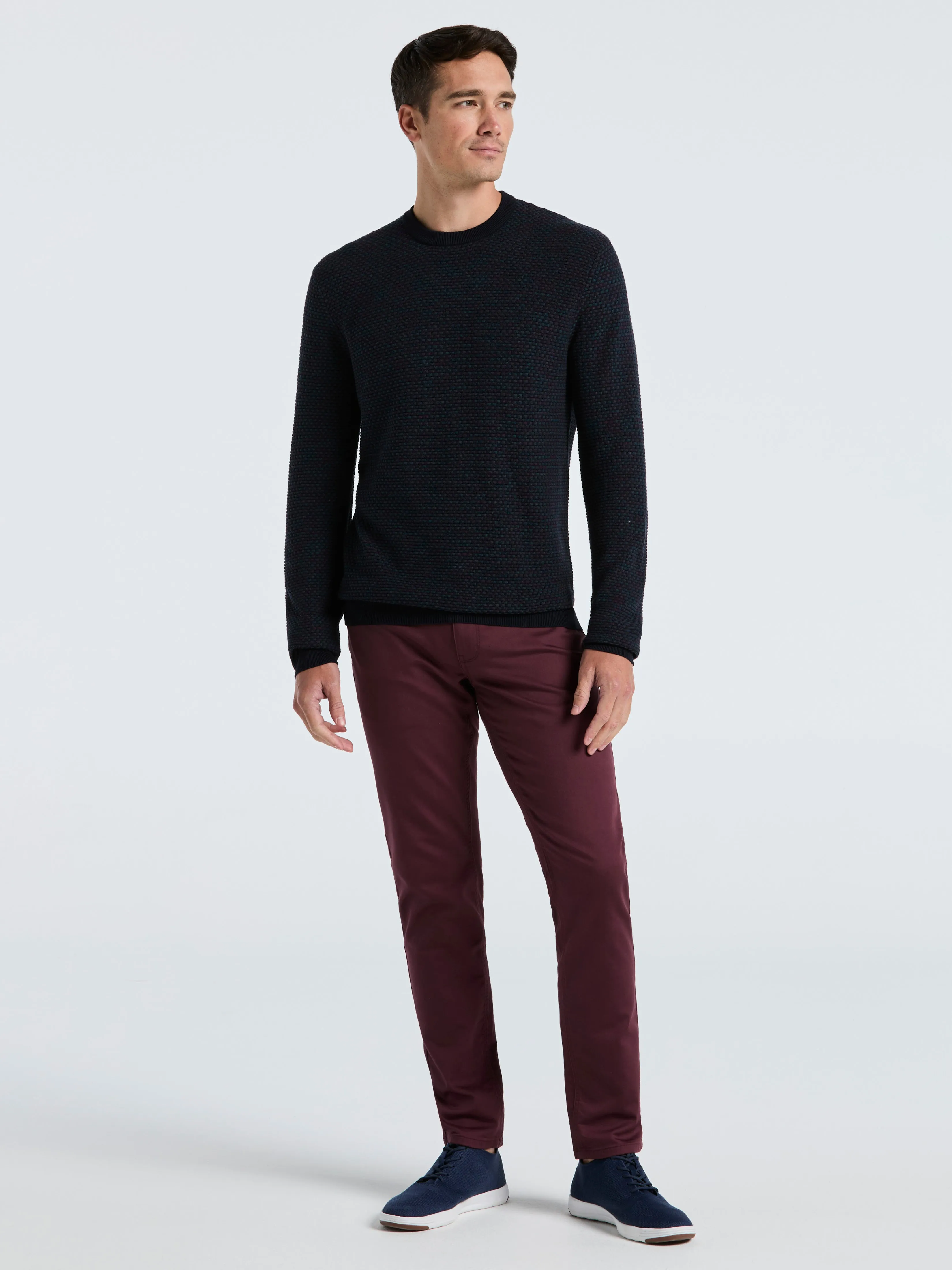 Space Dye Texture Crew Neck Sweater sold by Perry Ellis