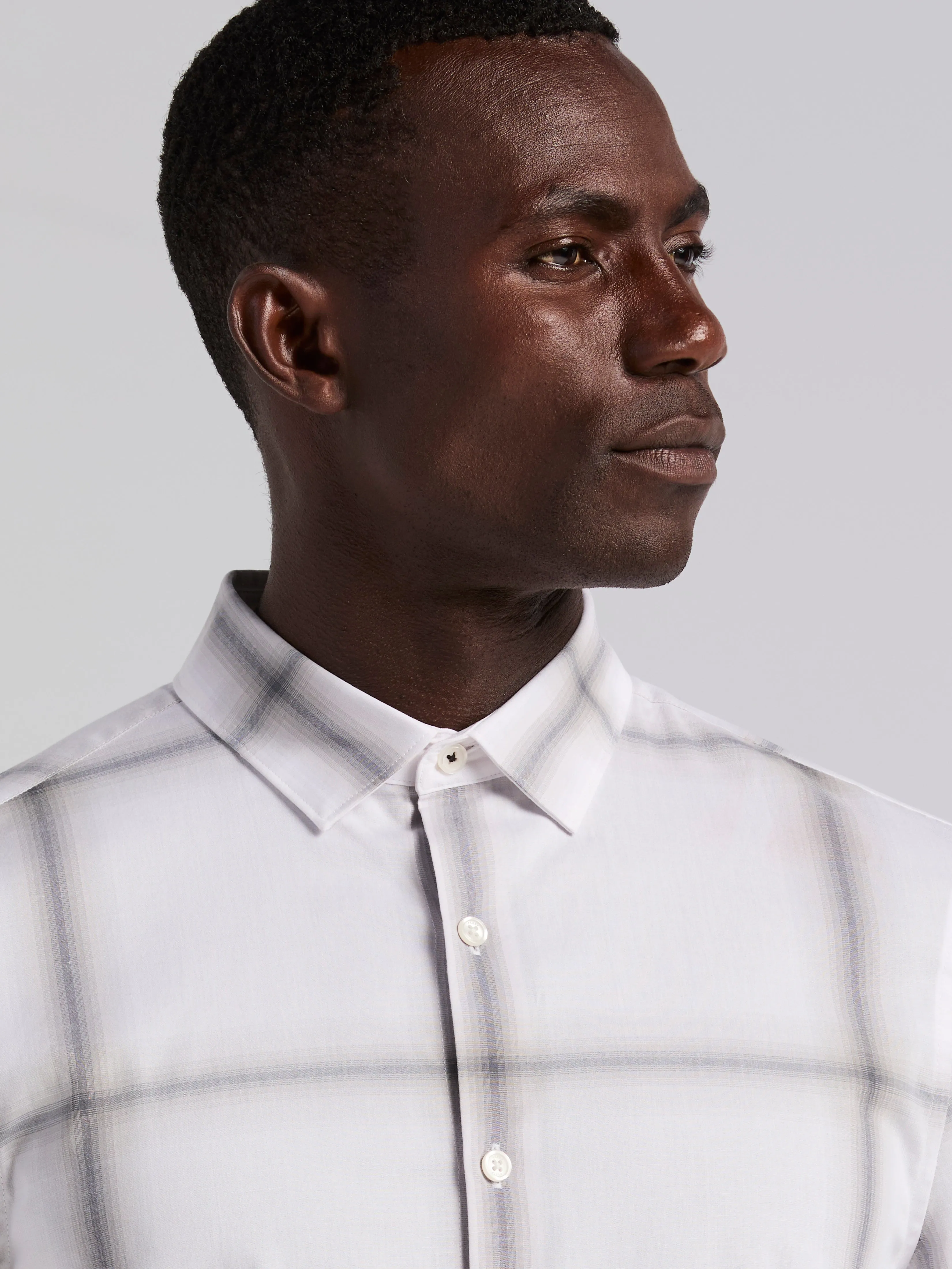 Ombre Plaid Poplin Shirt sold by Perry Ellis