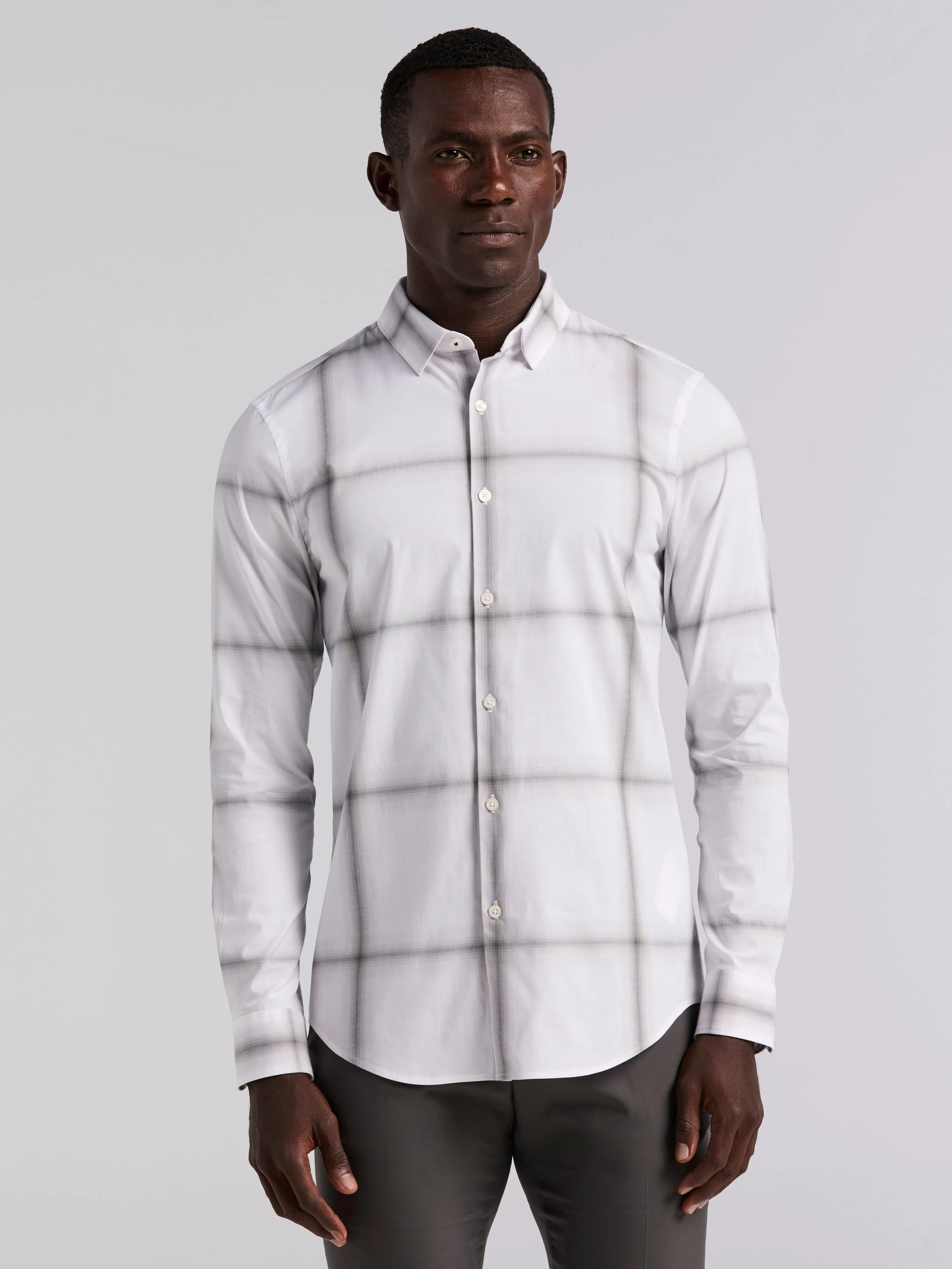 Ombre Plaid Poplin Shirt sold by Perry Ellis product image thumbnail 2