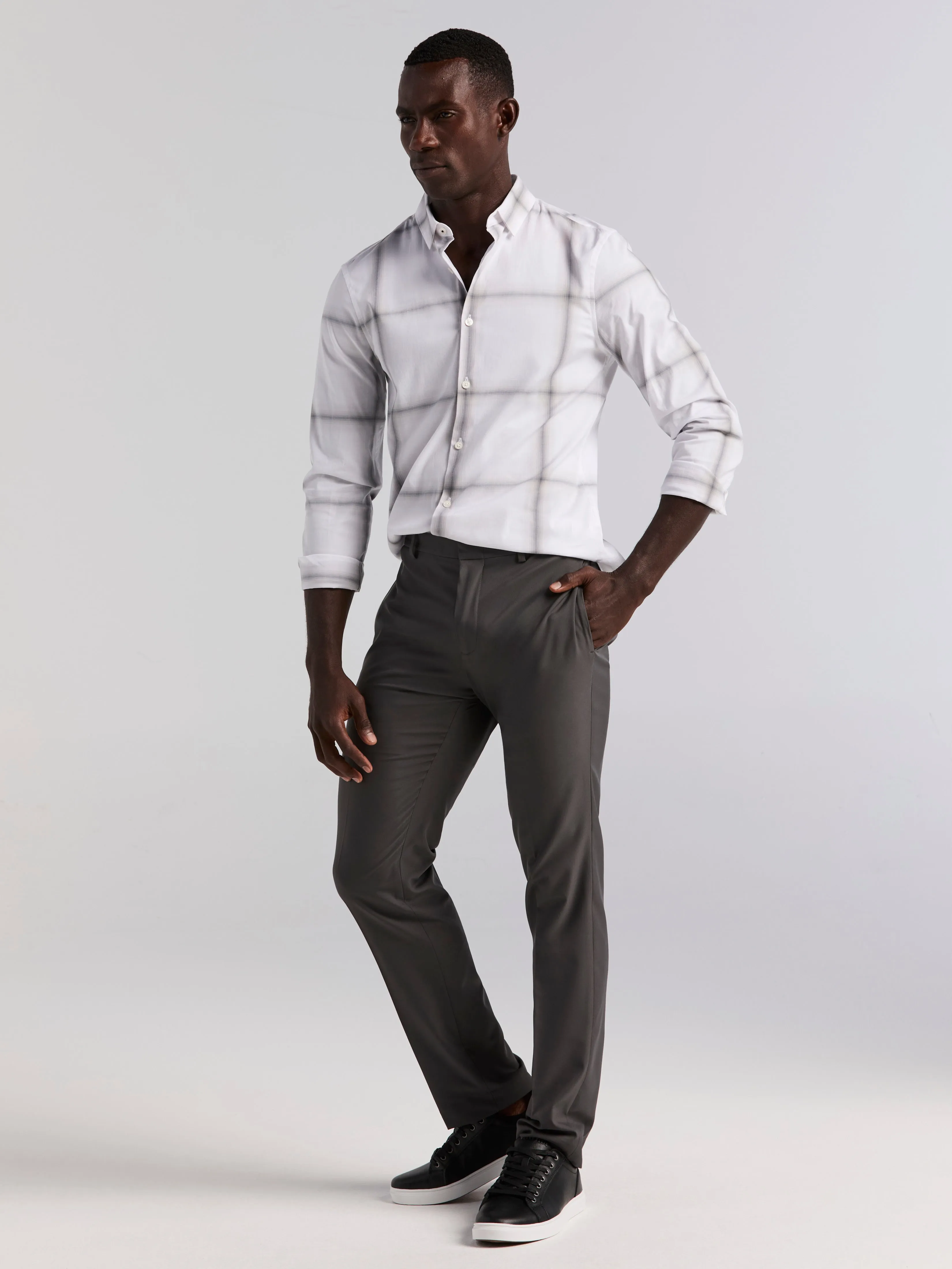 Ombre Plaid Poplin Shirt sold by Perry Ellis product image thumbnail 5
