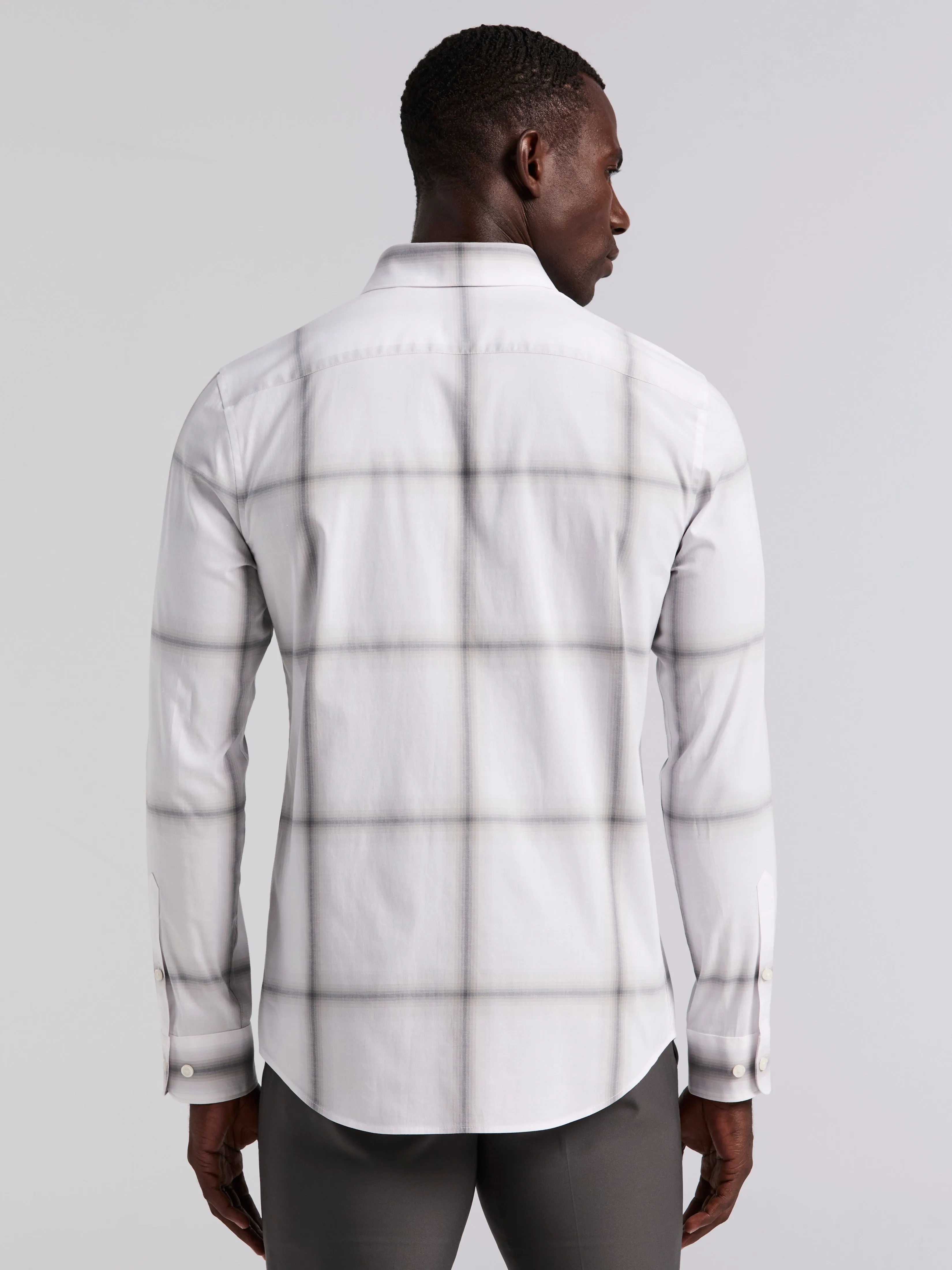 Ombre Plaid Poplin Shirt sold by Perry Ellis product image thumbnail 4