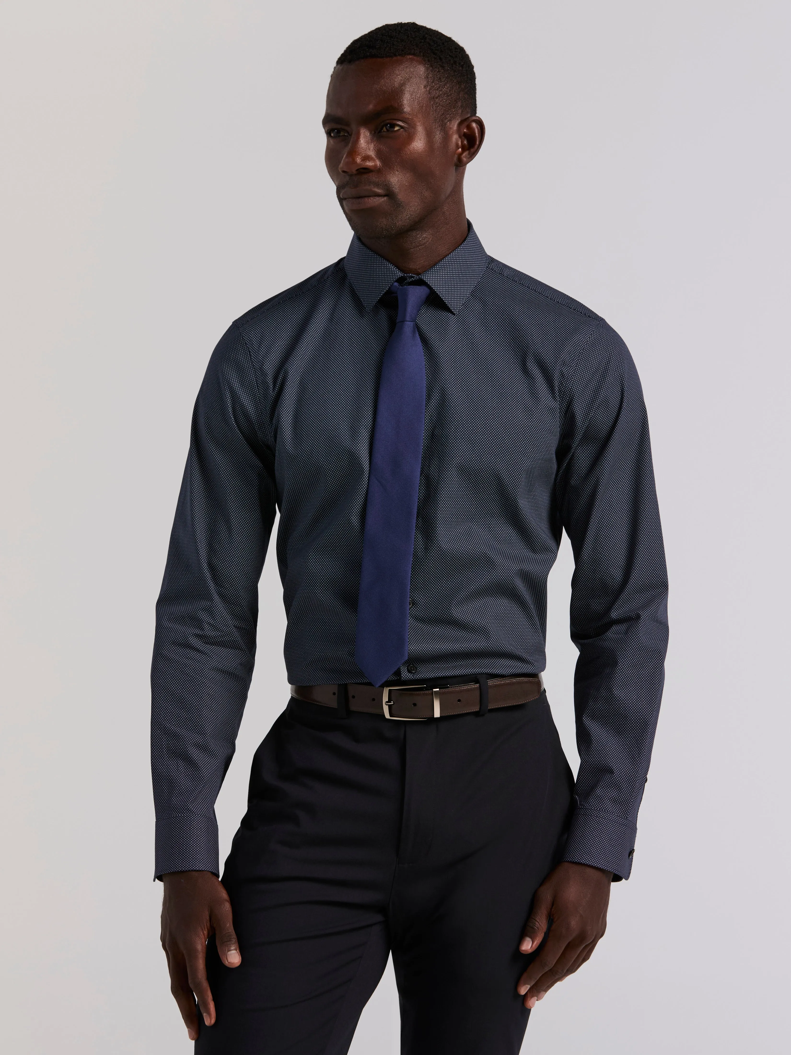 Polka Dot Print Slim Fit Shirt sold by Perry Ellis product image thumbnail 4