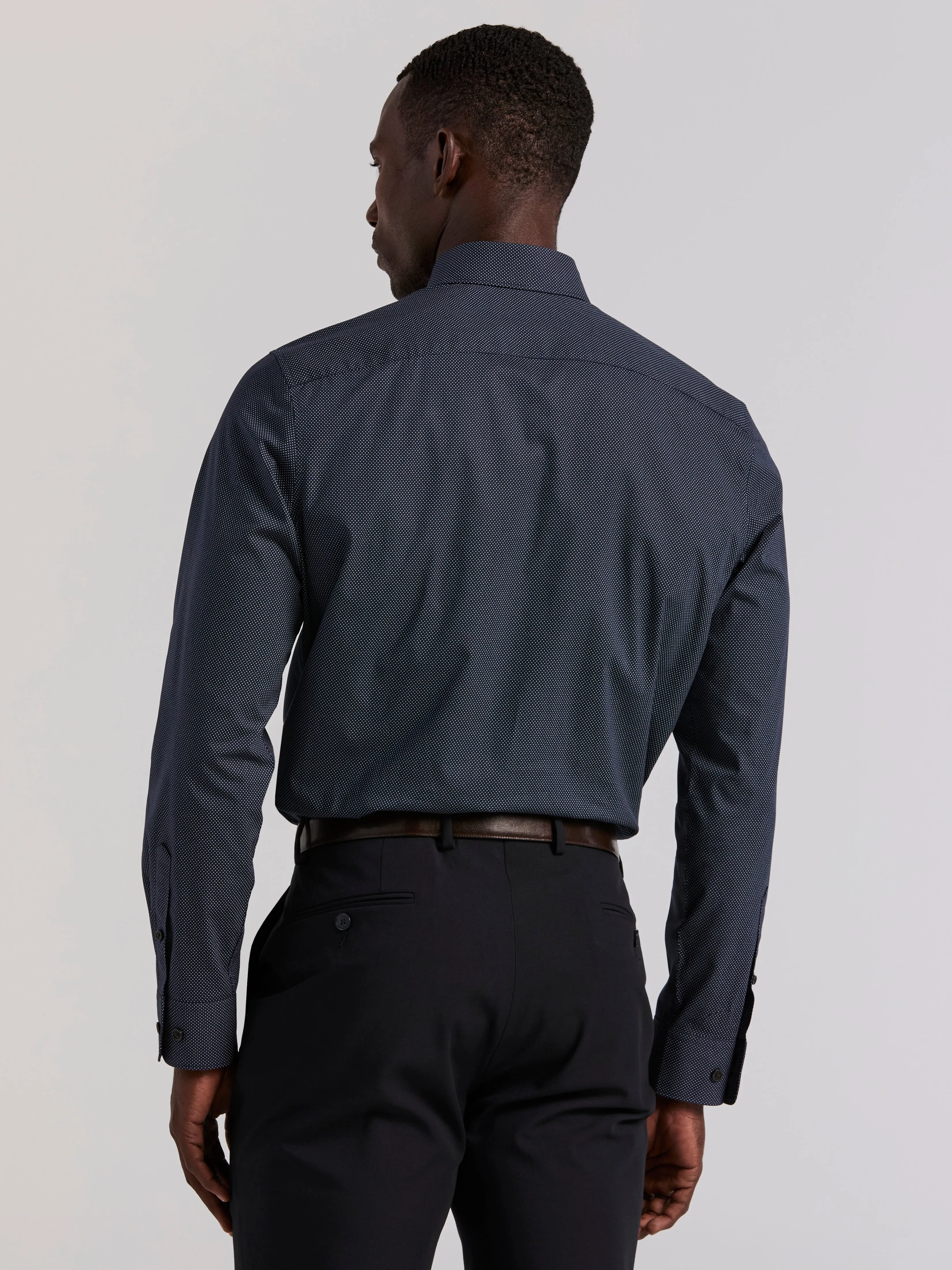 Polka Dot Print Slim Fit Shirt sold by Perry Ellis