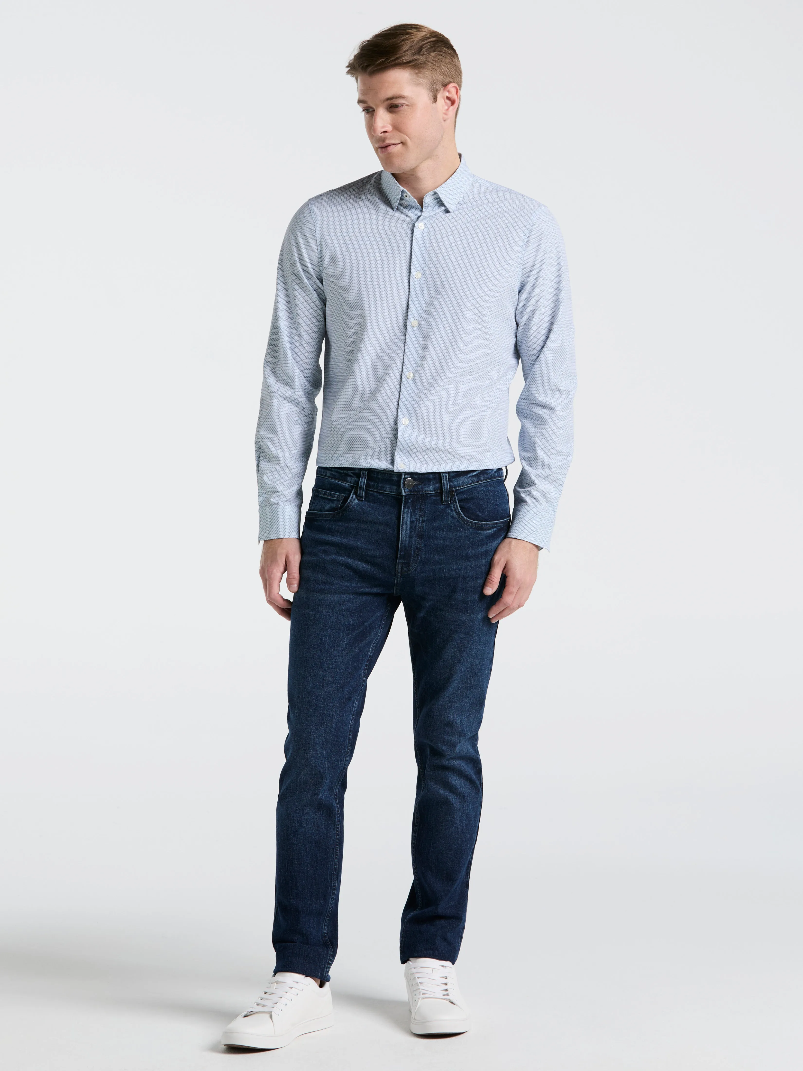 Slim Fit Float Total Stretch Pattern Shirt sold by Perry Ellis product image thumbnail 5