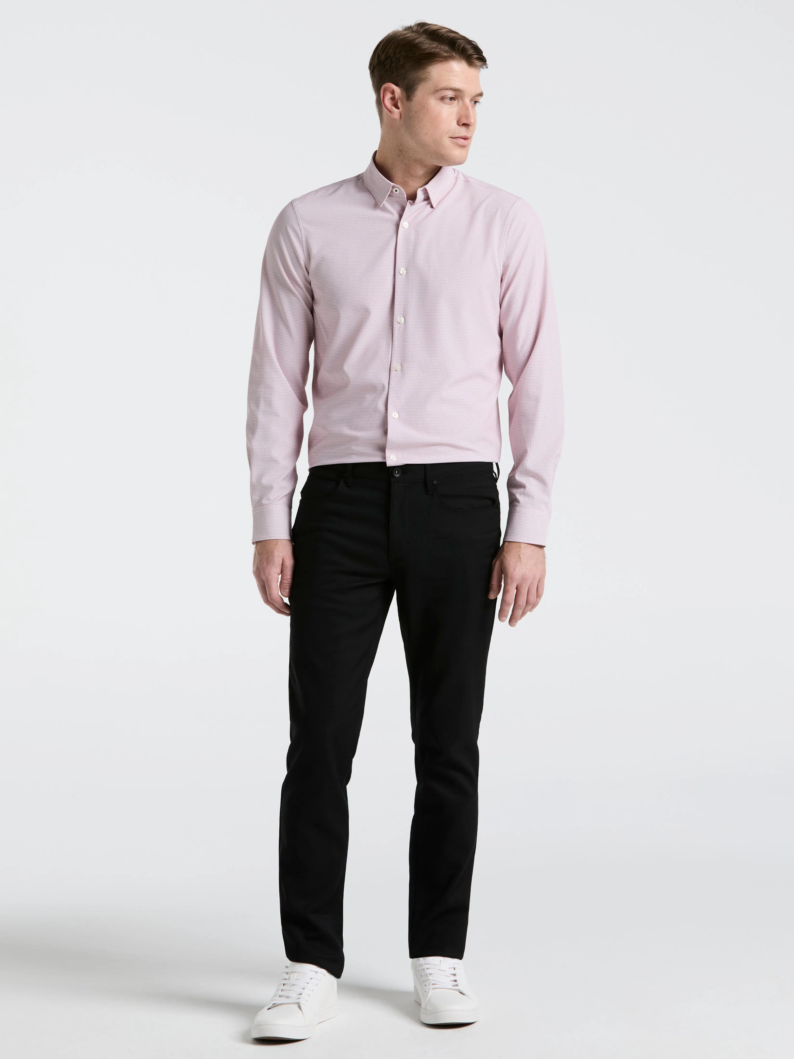 Slim Fit Float Total Stretch Pattern Shirt sold by Perry Ellis