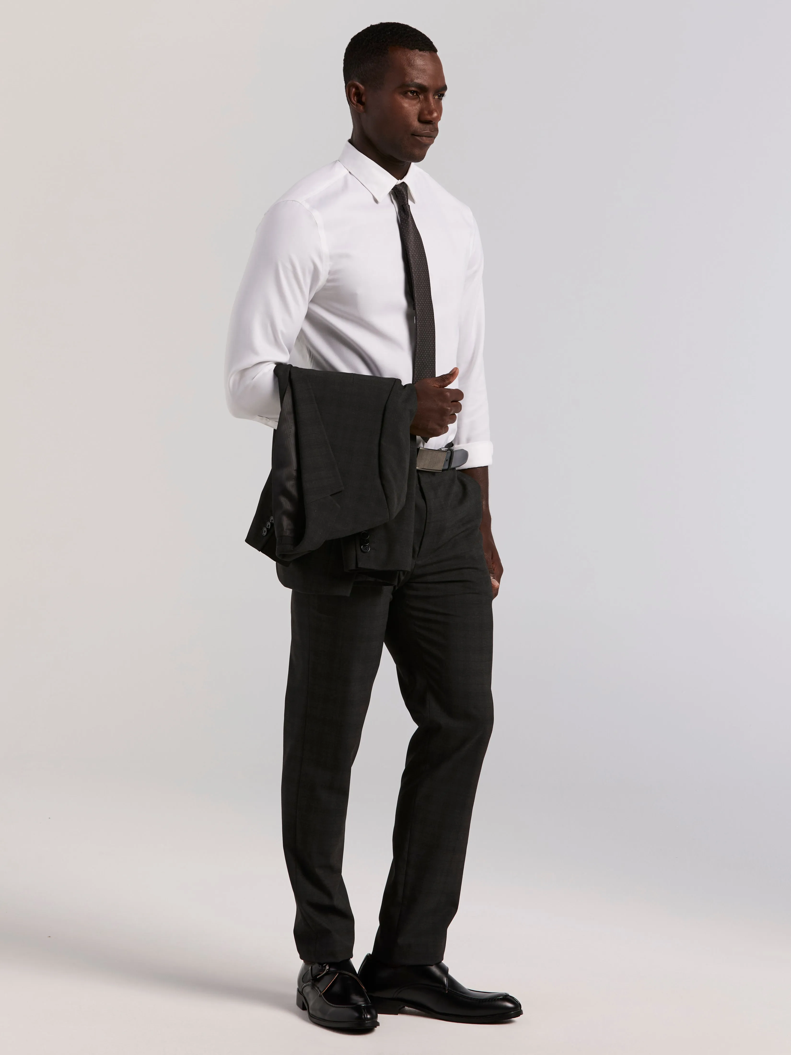 Skinny Fit Charcoal Plaid Suit Pant sold by Perry Ellis product image thumbnail 4