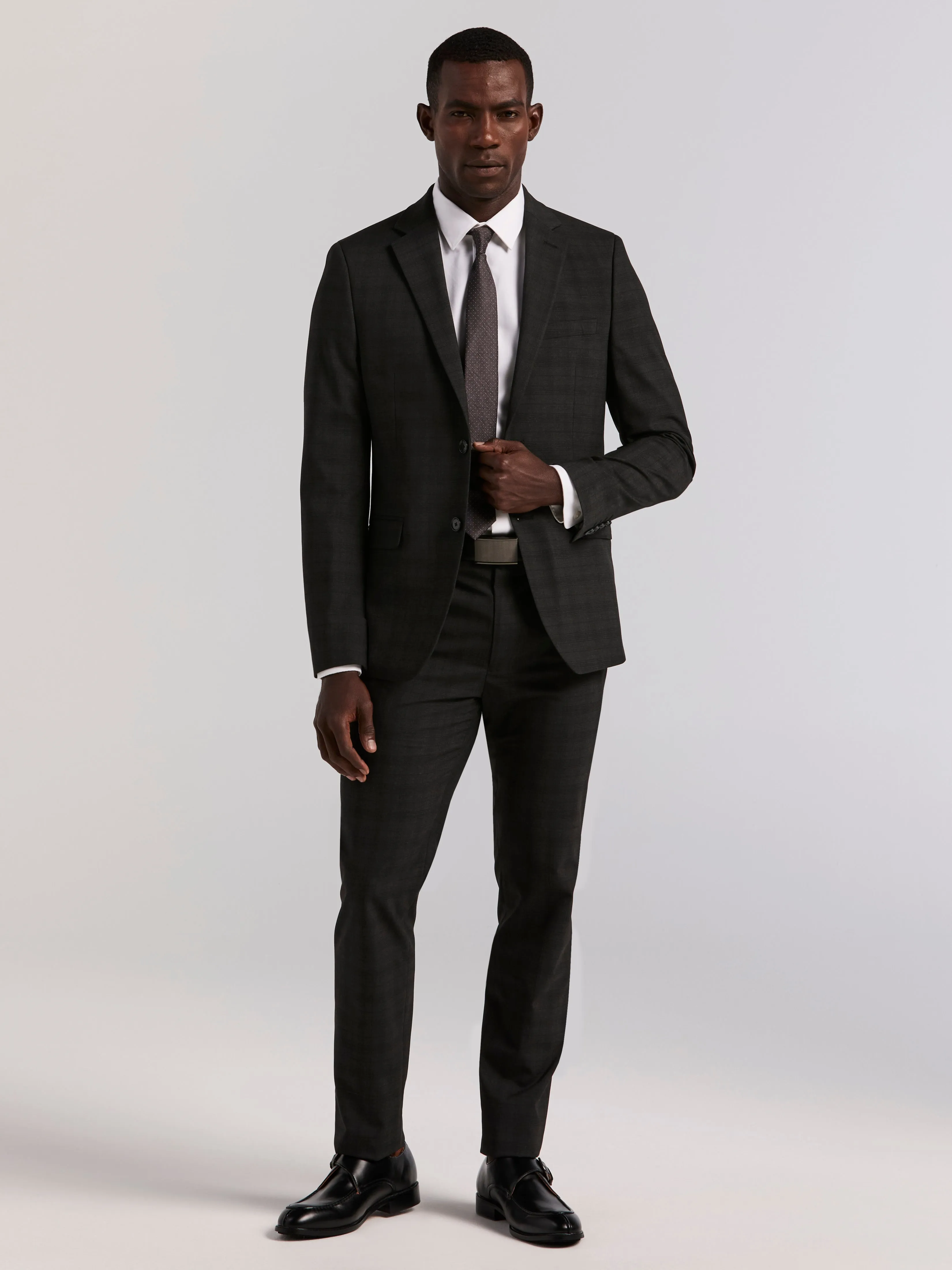 Skinny Fit Charcoal Plaid Suit Pant sold by Perry Ellis product image thumbnail 5
