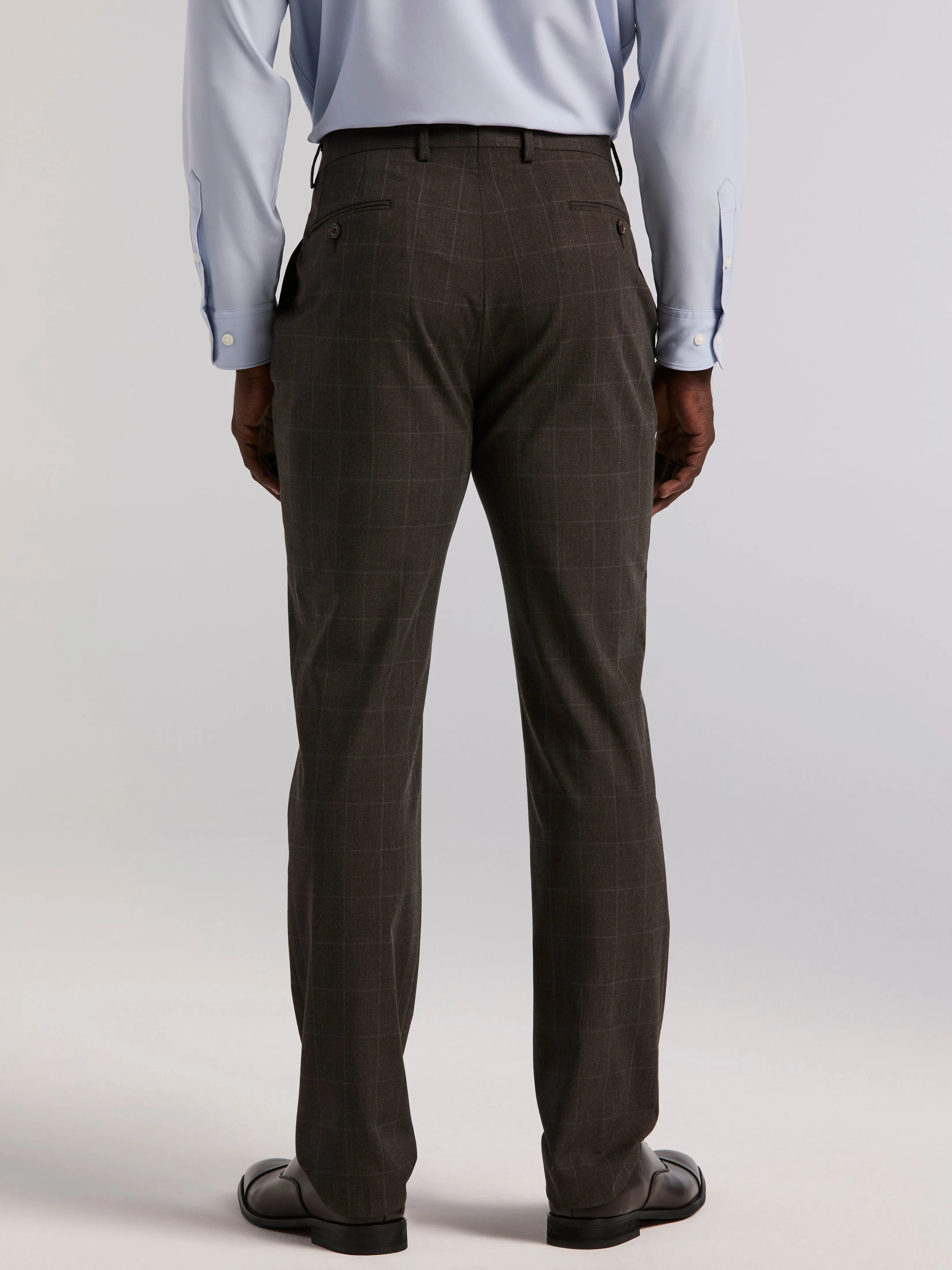 Slim Fit Brown Windowpane Suit Pant sold by Perry Ellis product image thumbnail 2