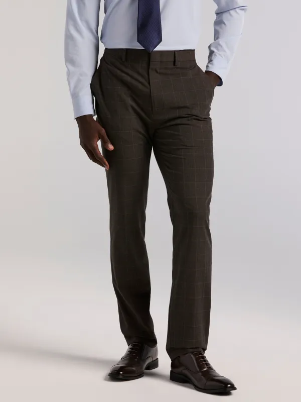 Slim Fit Brown Windowpane Suit Pant sold by Perry Ellis