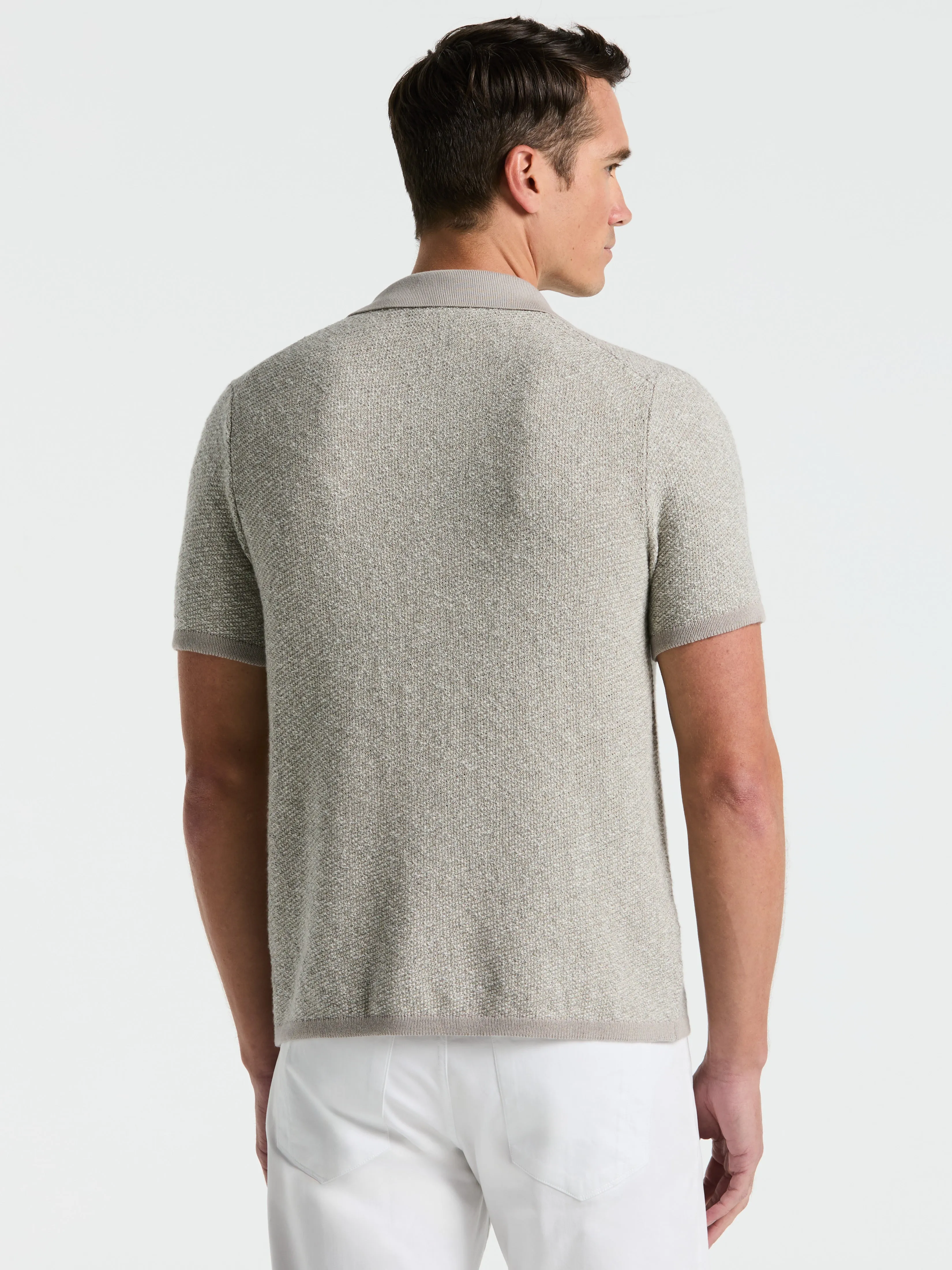 Two Tone Button Front Polo Sweater sold by Perry Ellis