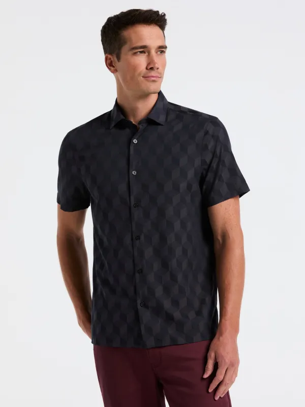 Cube Geo Jacquard Print Shirt sold by Perry Ellis
