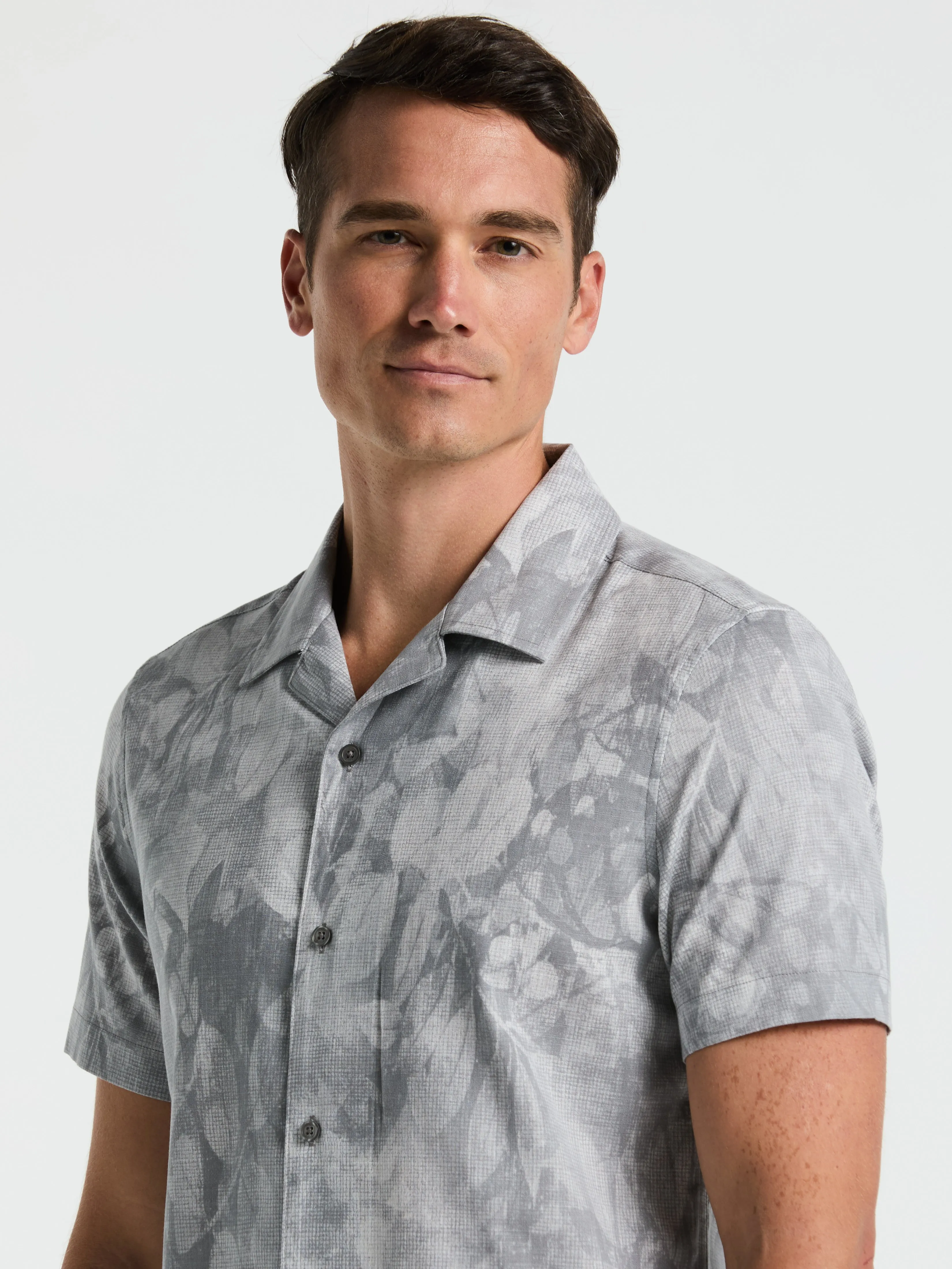Leaf Print Camp Collar Shirt sold by Perry Ellis product image thumbnail 4