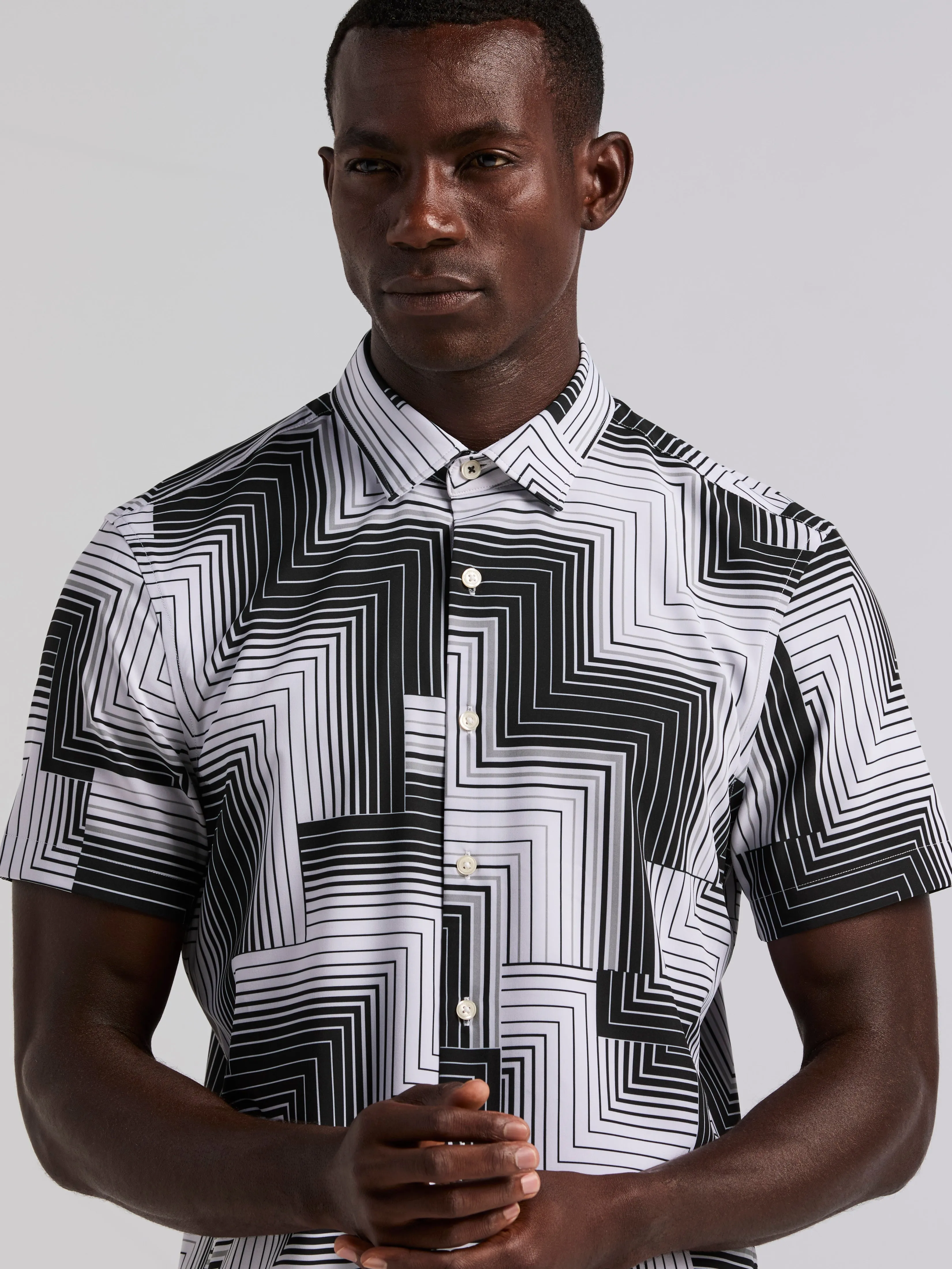 Slim Fit Linear Geo Print Shirt sold by Perry Ellis product image thumbnail 3