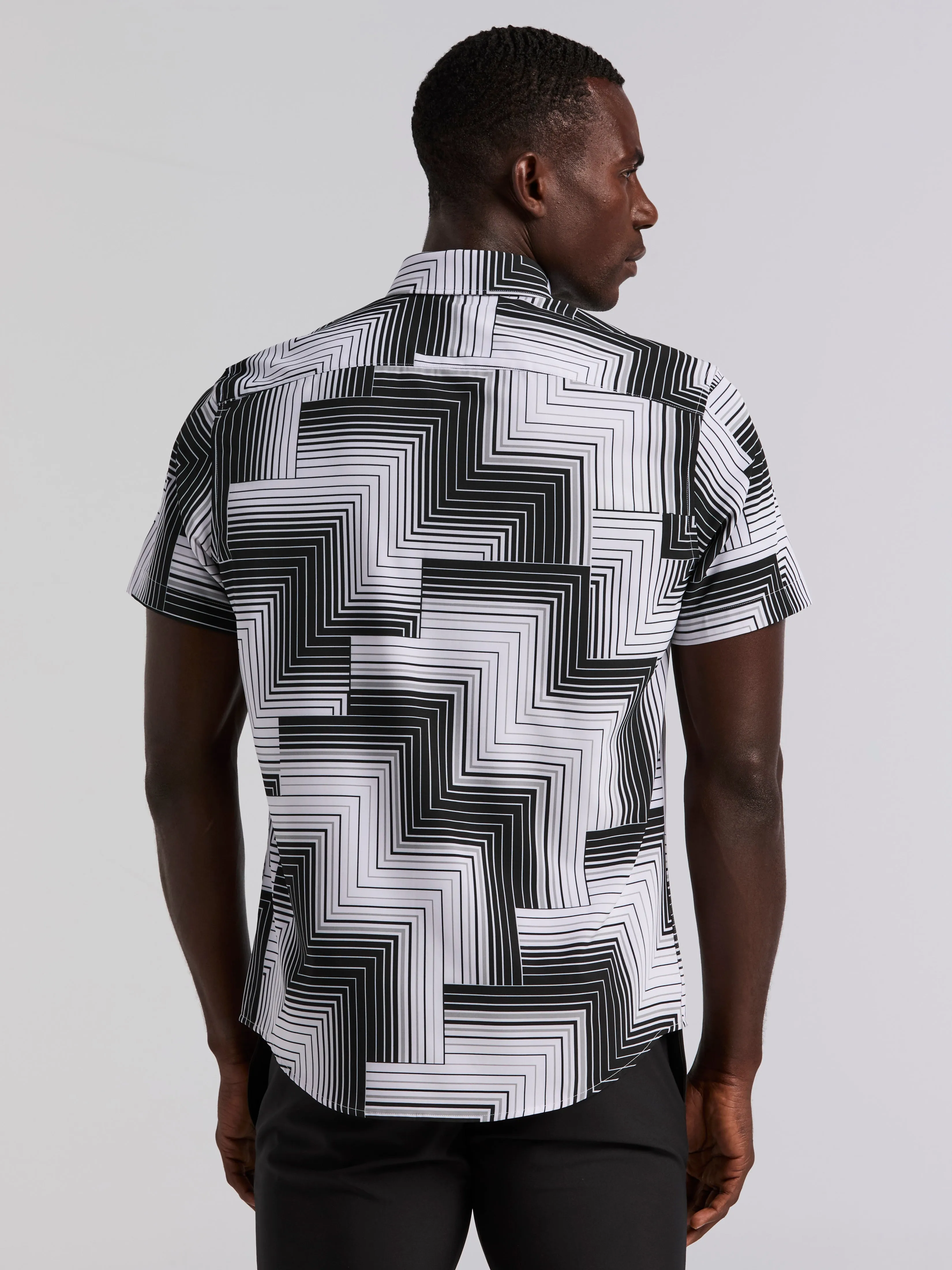 Slim Fit Linear Geo Print Shirt sold by Perry Ellis product image thumbnail 2