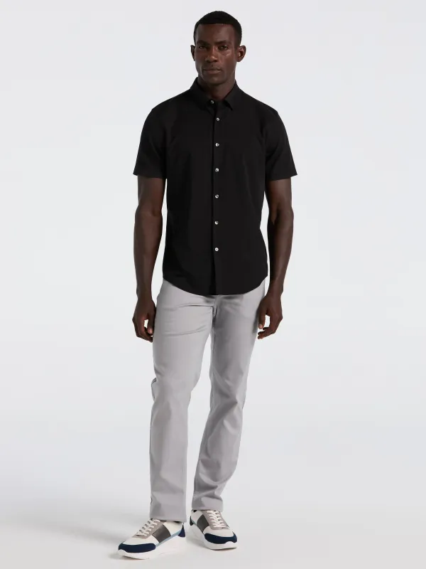 Slim Fit Ribbed Short Sleeve Shirt sold by Perry Ellis