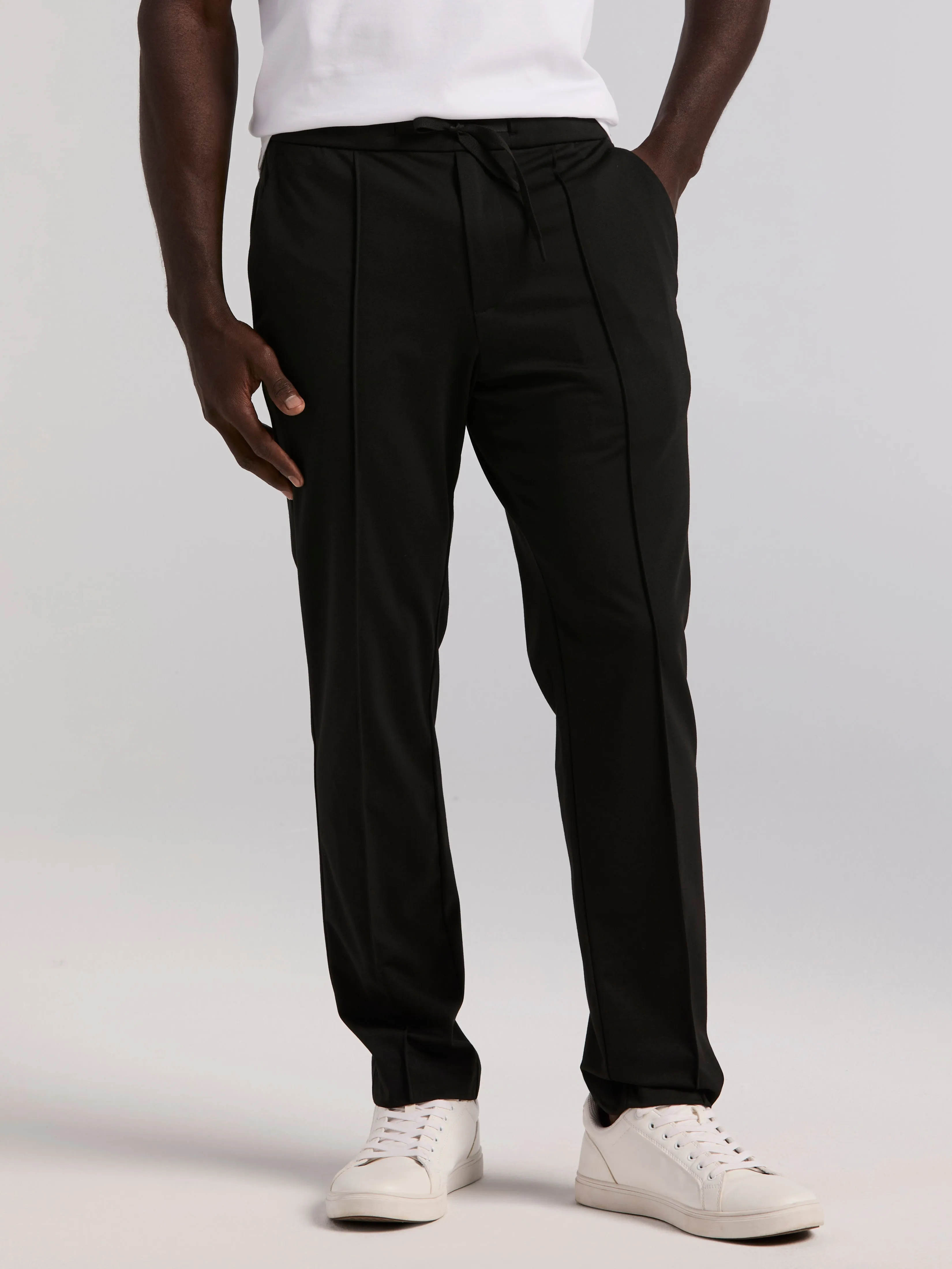 Slim Tapered Pintuck Pull-on Pants sold by Perry Ellis
