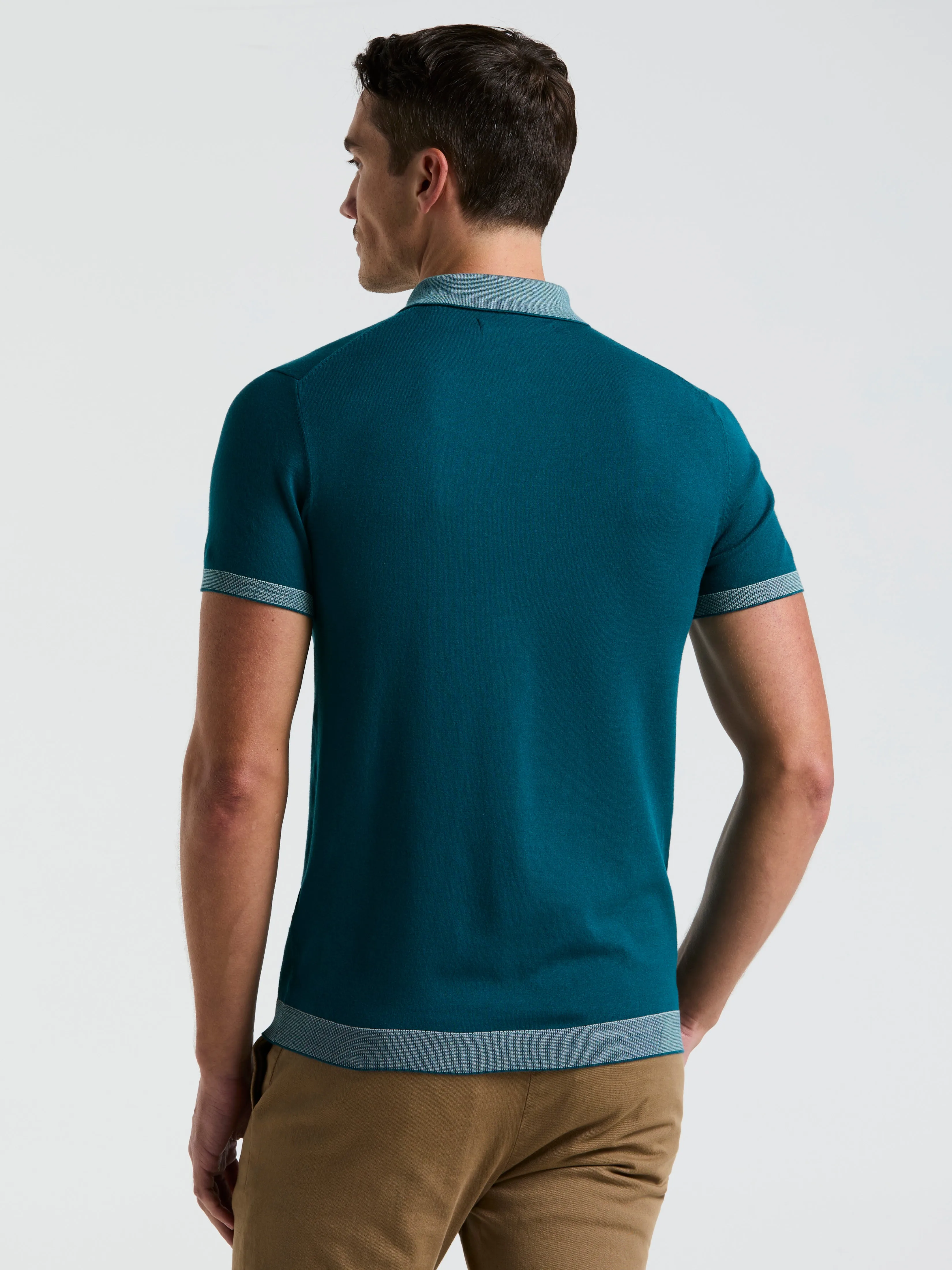 Tech Knit Contrast Sweater Polo sold by Perry Ellis