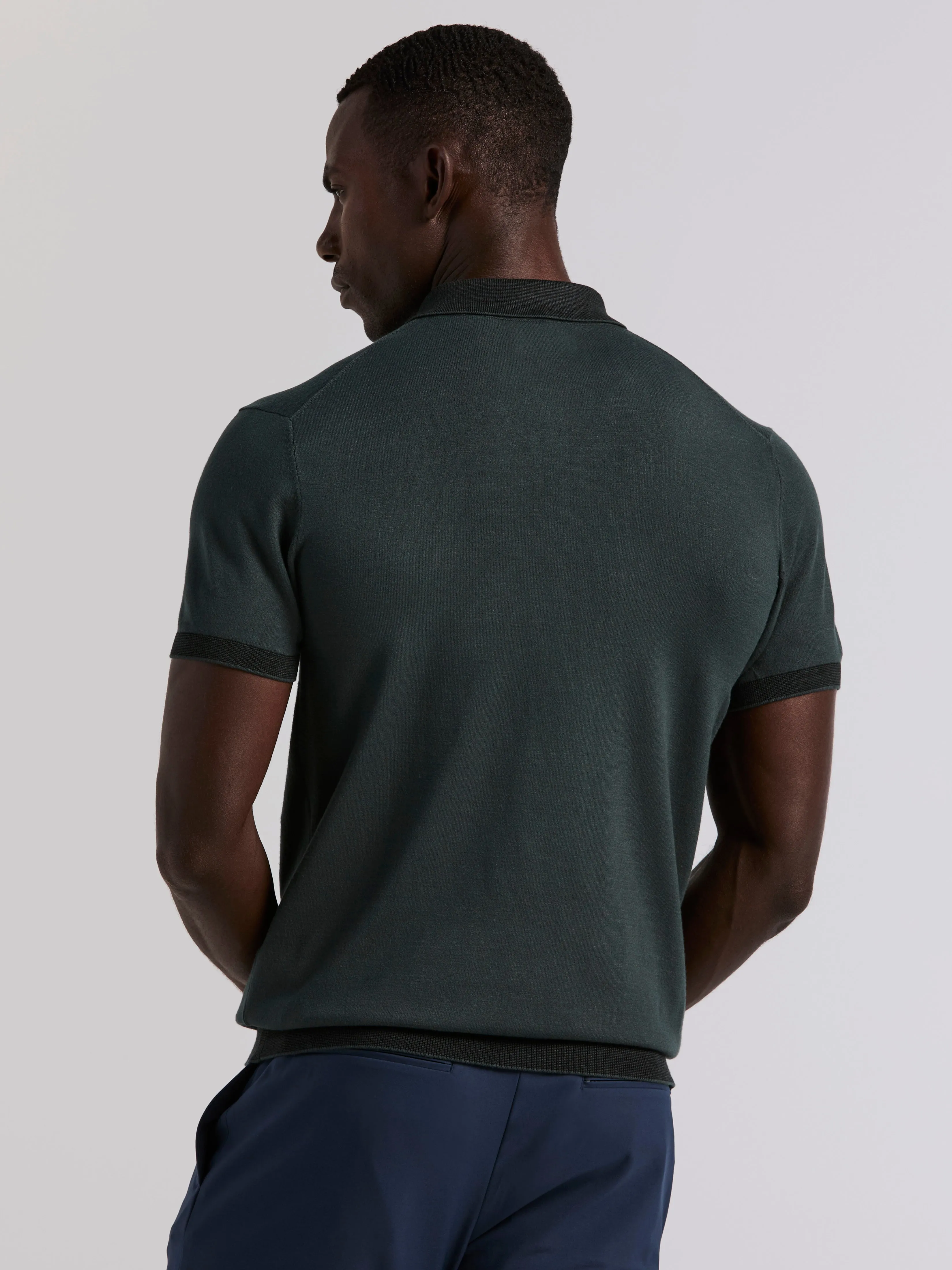 Tech Knit Contrast Sweater Polo sold by Perry Ellis product image thumbnail 3