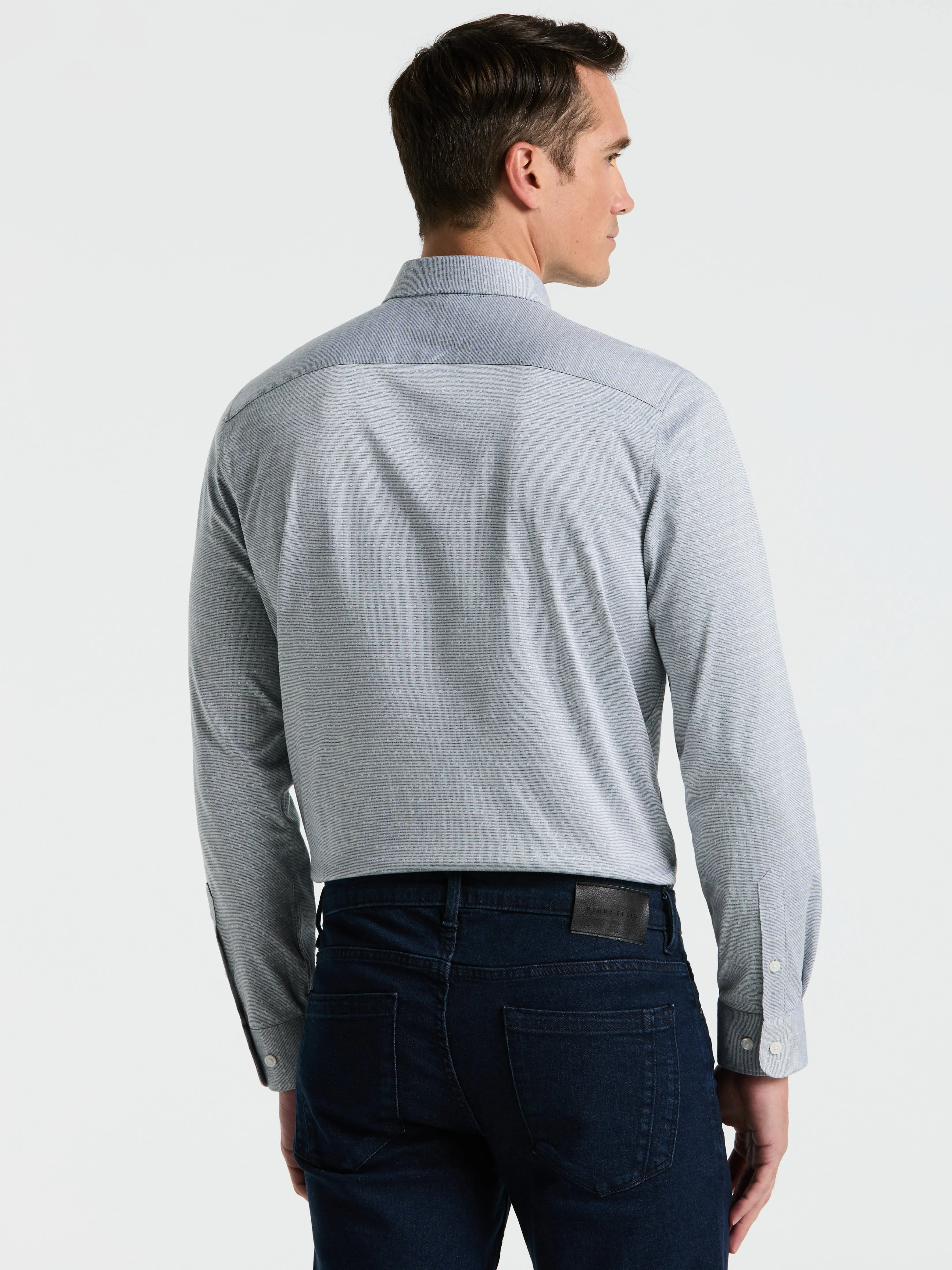 Slim Fit Dobby Knit Shirt sold by Perry Ellis product image thumbnail 2