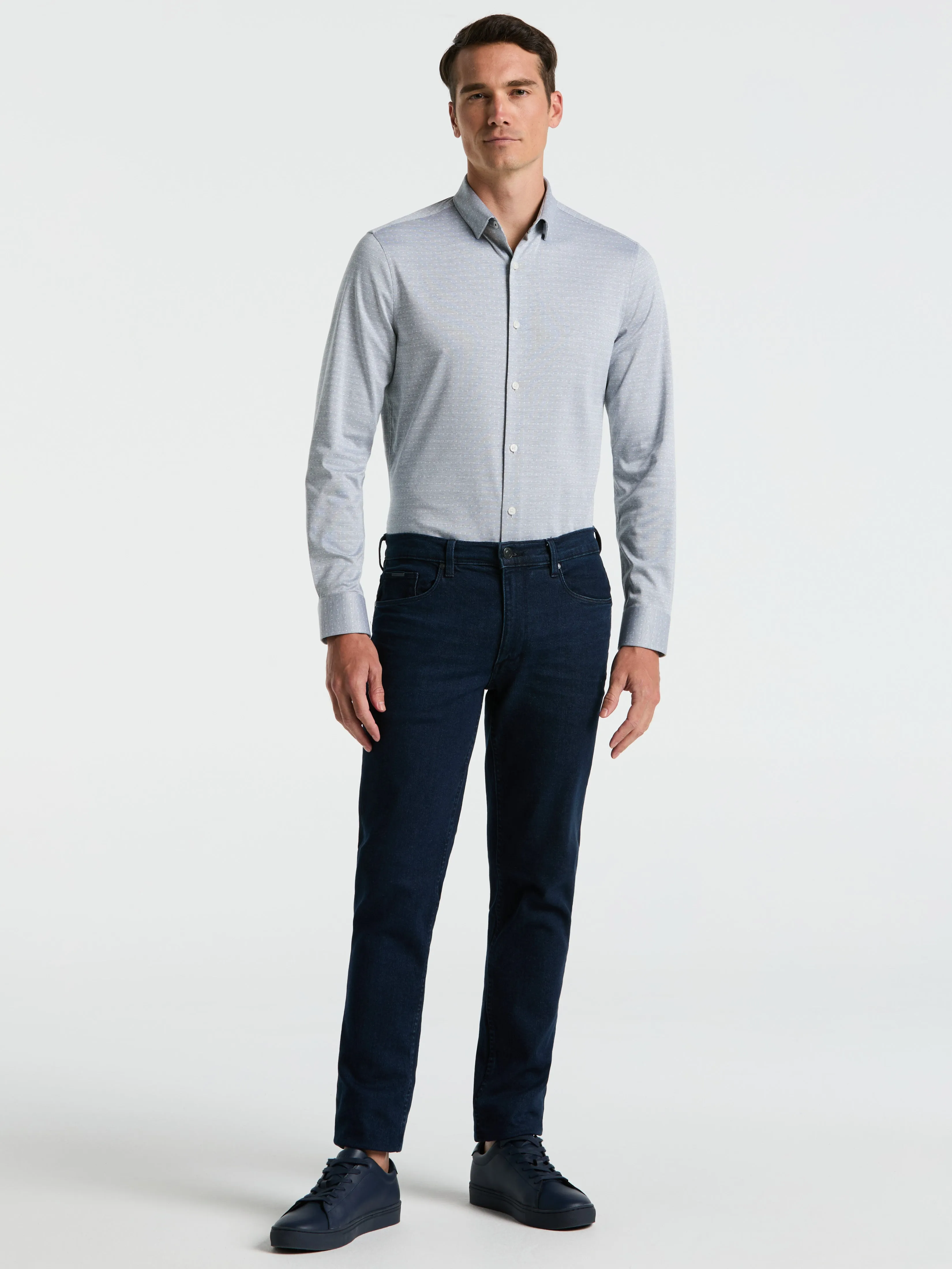 Slim Fit Dobby Knit Shirt sold by Perry Ellis product image thumbnail 3