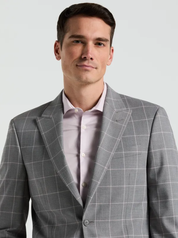 Slim Fit Windowpane Pattern Suit Jacket sold by Perry Ellis