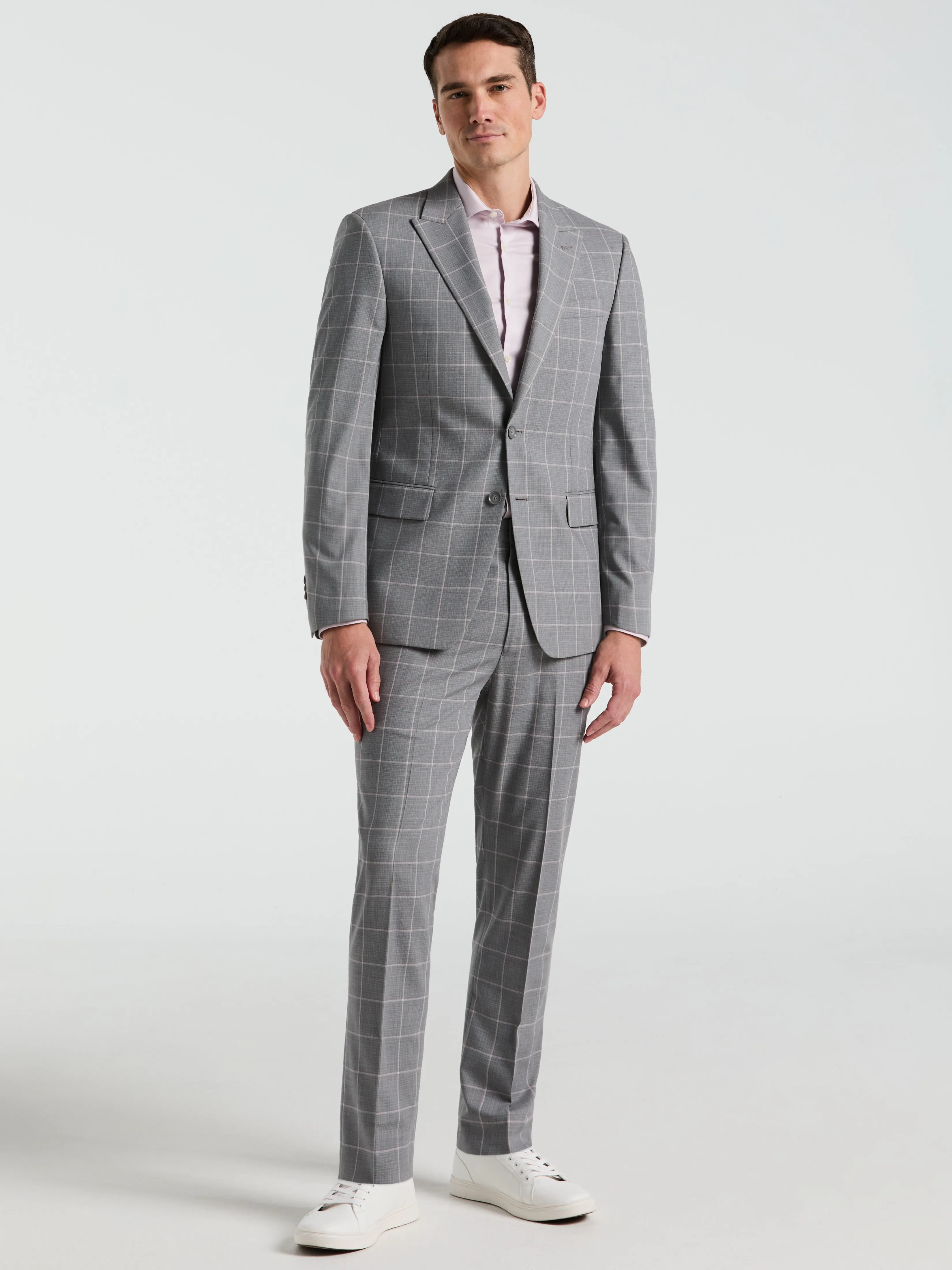 Slim Fit Windowpane Pattern Suit Jacket sold by Perry Ellis product image thumbnail 3