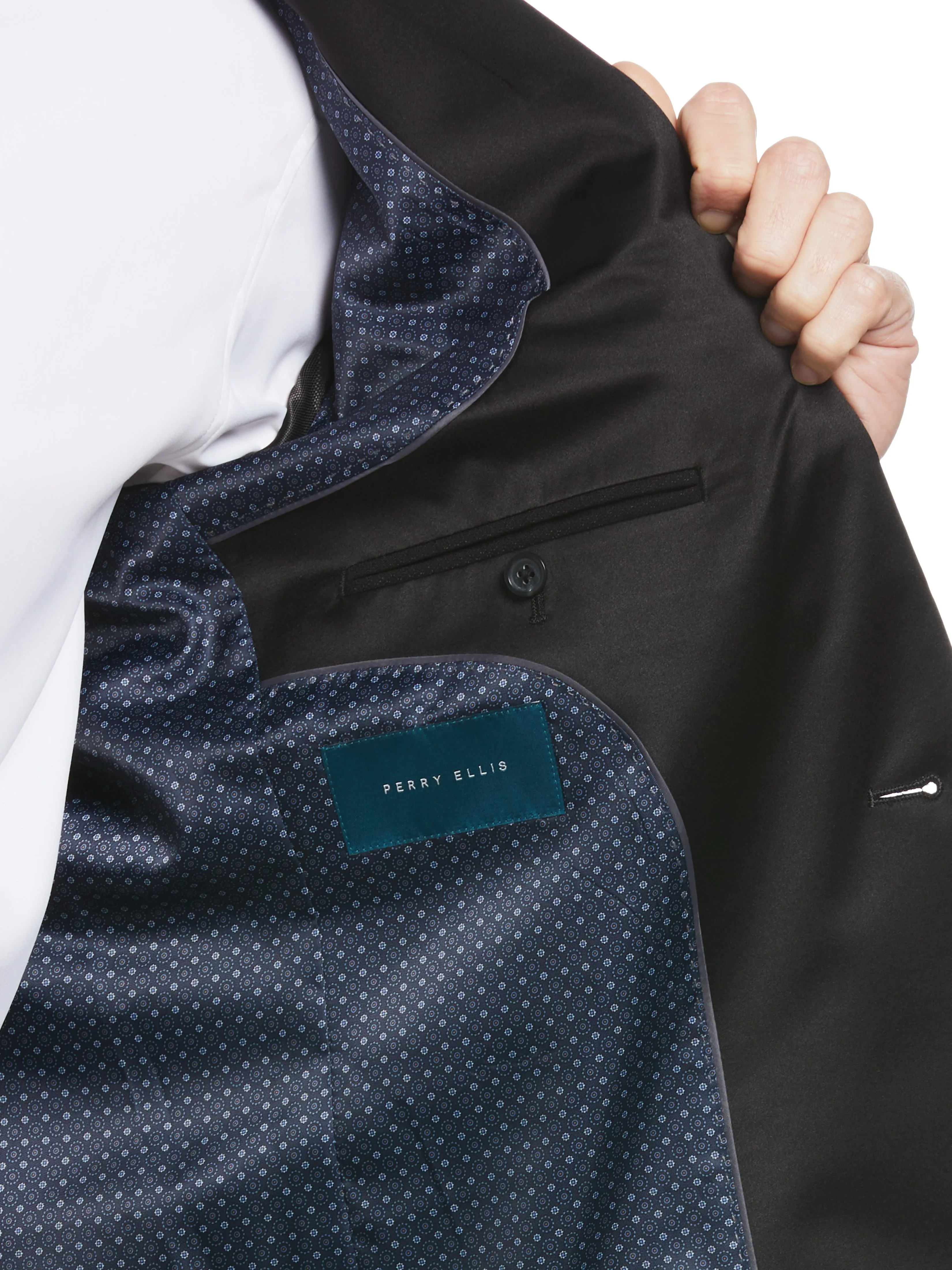 Slim Fit Textured Tuxedo Jacket sold by Perry Ellis product image thumbnail 3