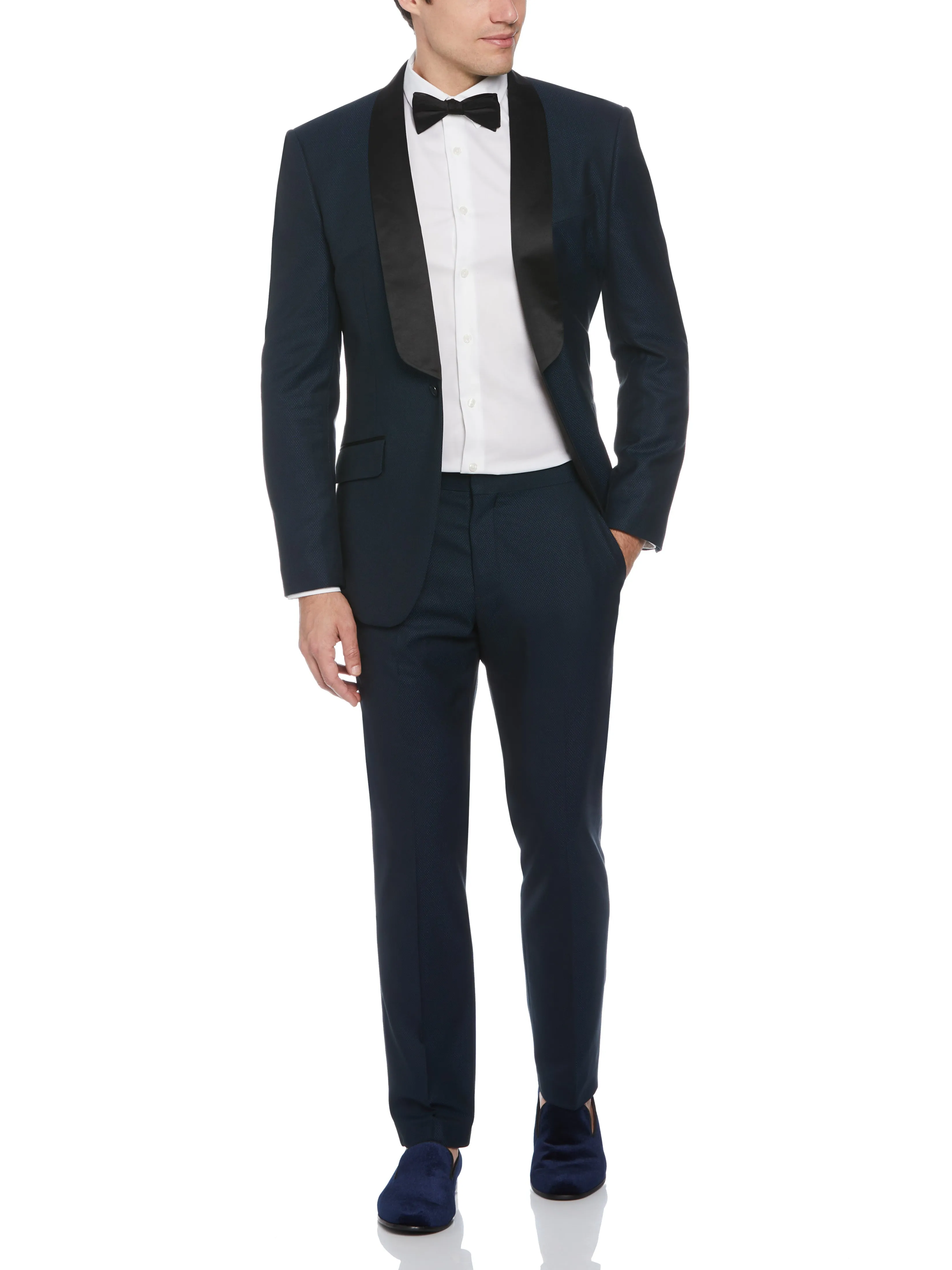 Slim Fit Textured Tuxedo Jacket sold by Perry Ellis product image thumbnail 2