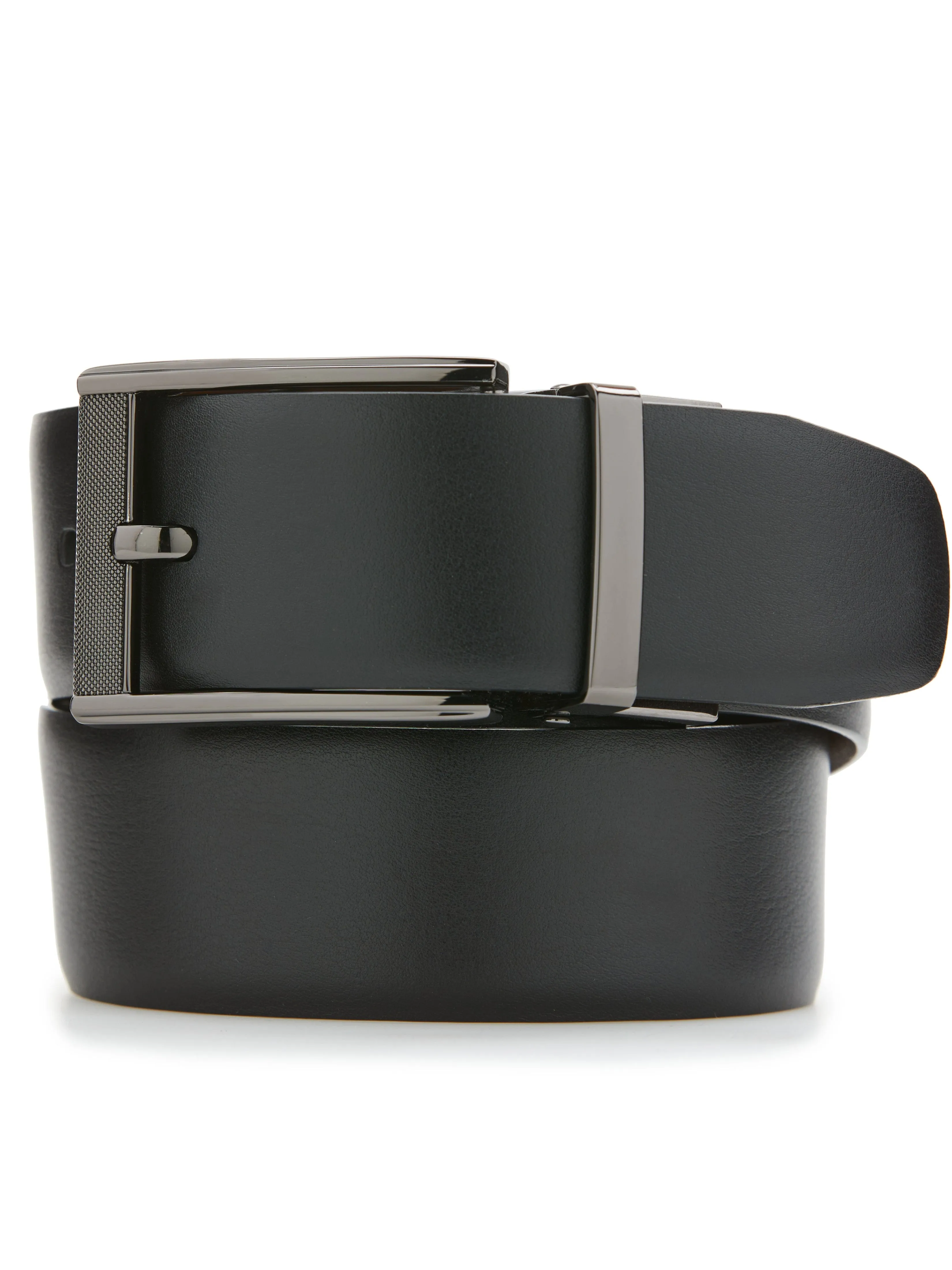 Mesh Buckle Reversible Leather Belt sold by Perry Ellis
