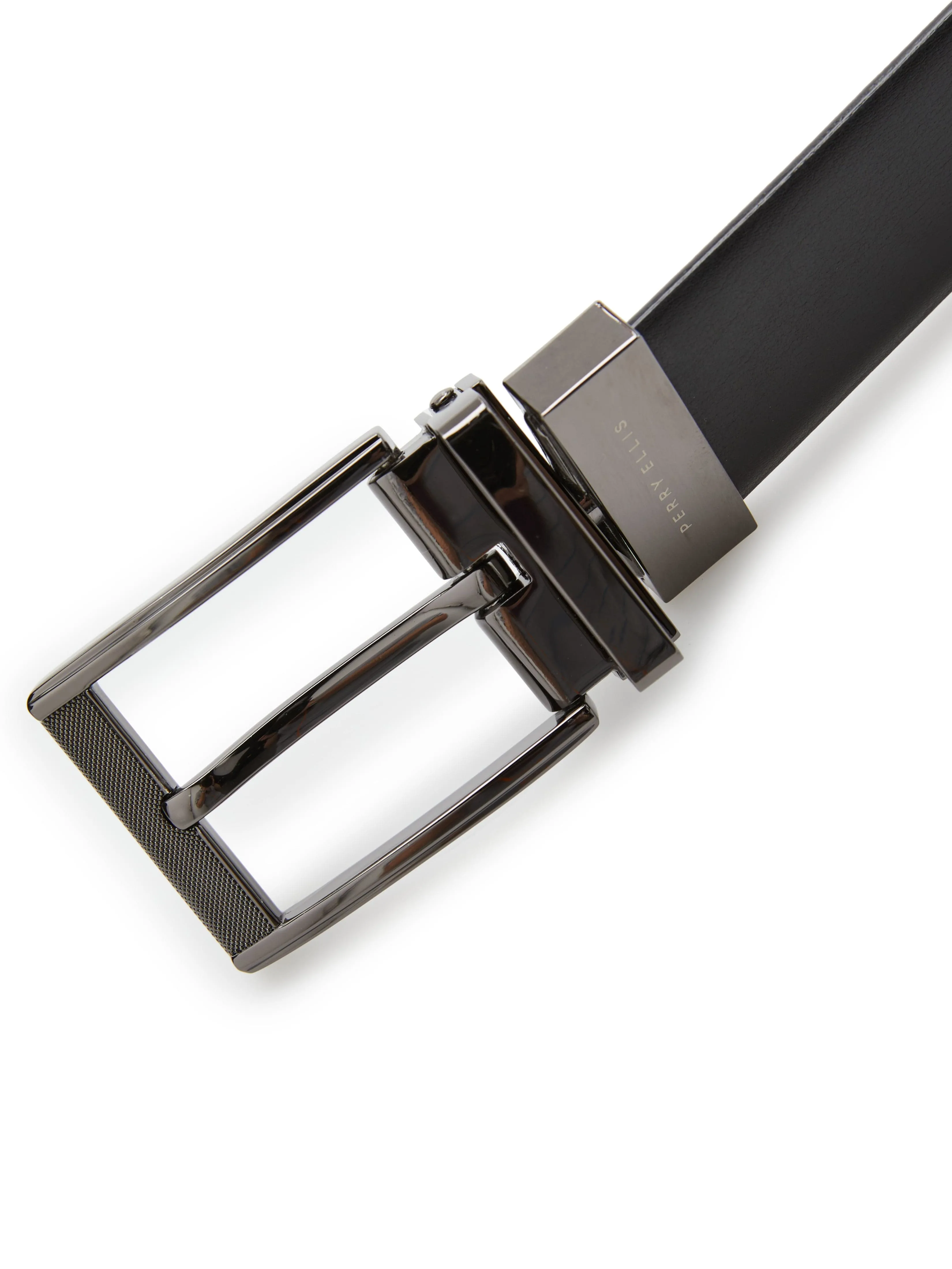 Mesh Buckle Reversible Leather Belt sold by Perry Ellis product image thumbnail 2