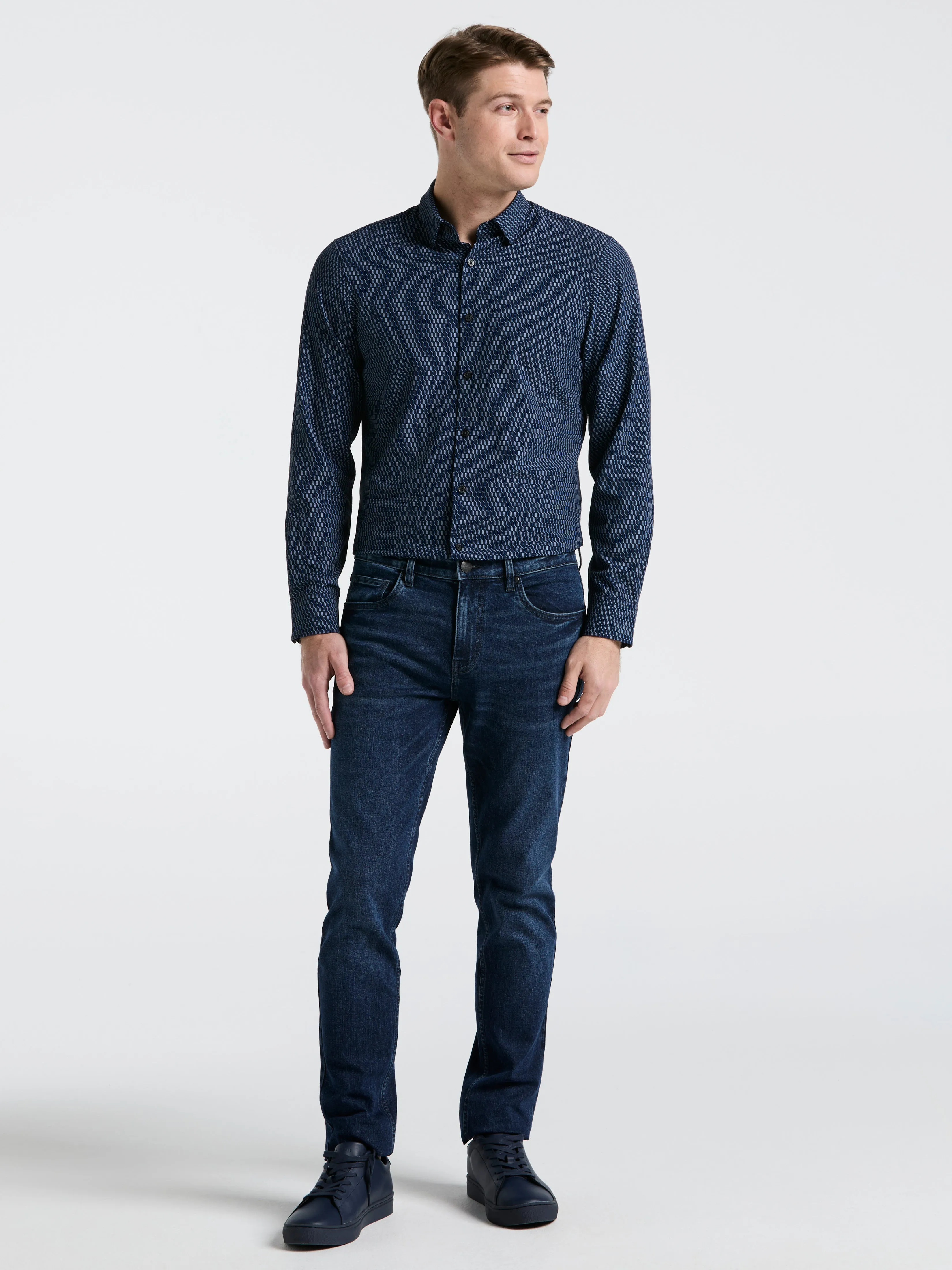 Slim Fit Geometric Print Shirt sold by Perry Ellis product image thumbnail 2