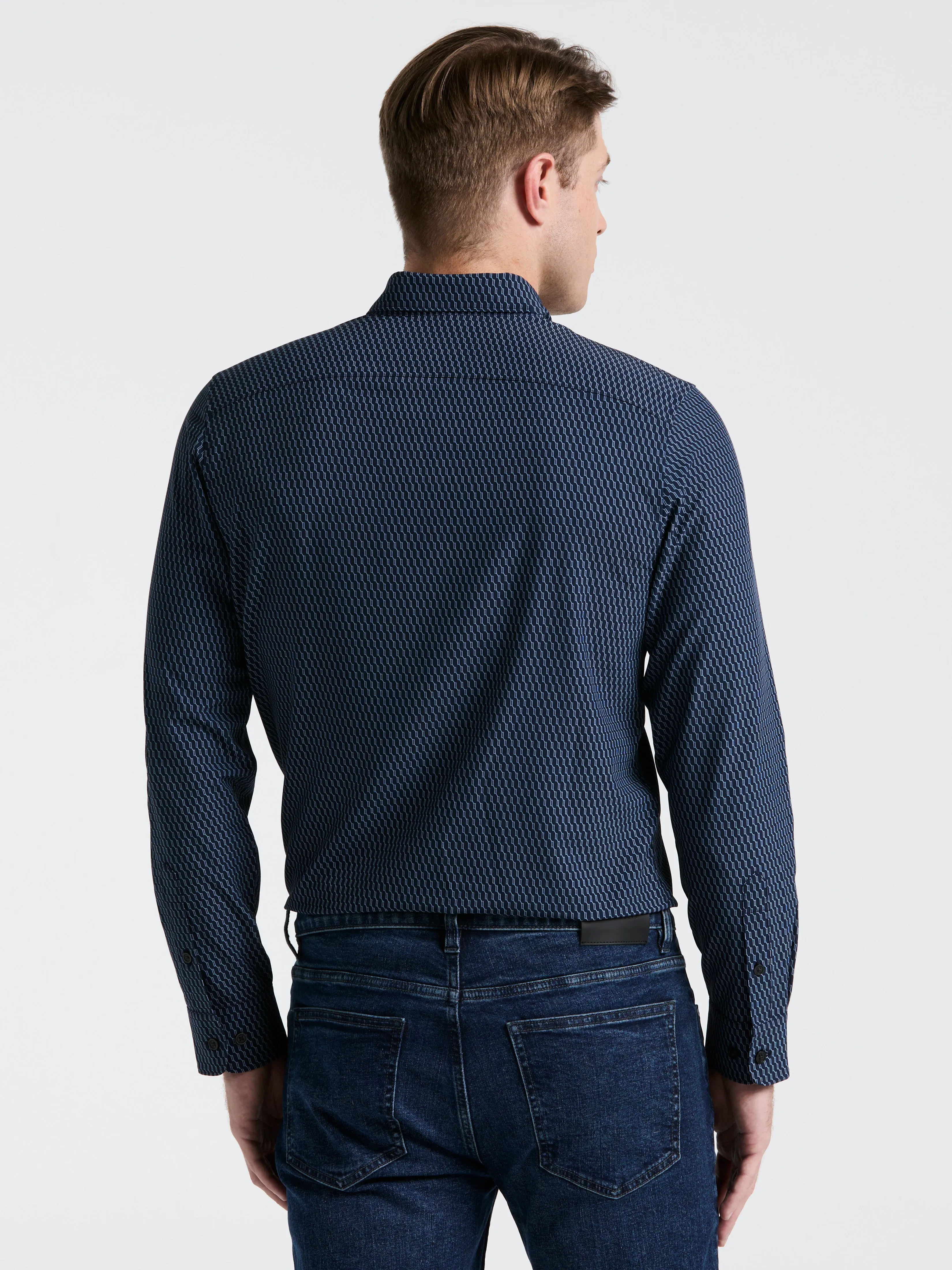 Slim Fit Geometric Print Shirt sold by Perry Ellis product image thumbnail 3