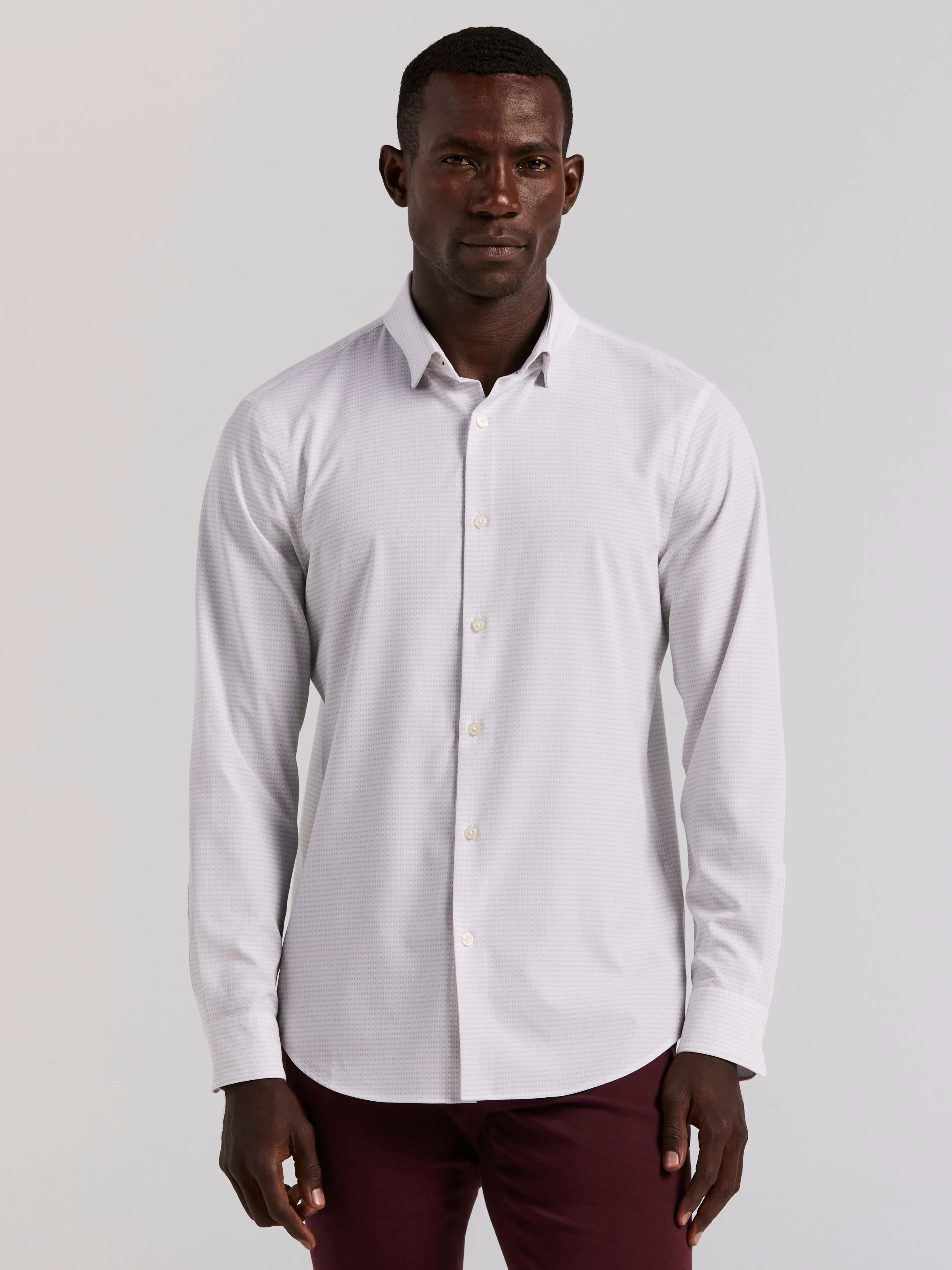 Slim Fit Total Stretch Geo Print Shirt sold by Perry Ellis