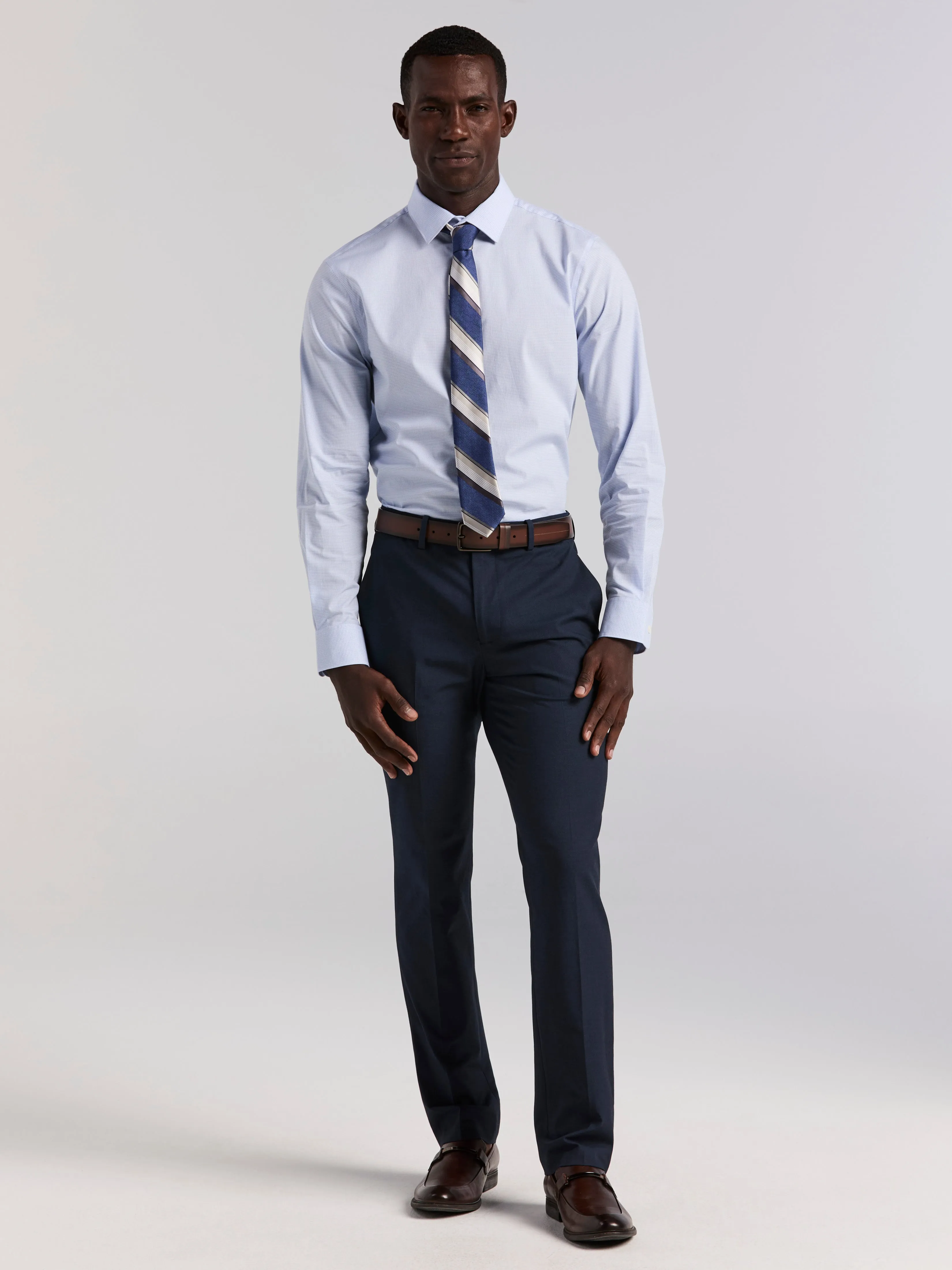Mini Check Slim Fit Cotton Shirt sold by Perry Ellis product image thumbnail 5
