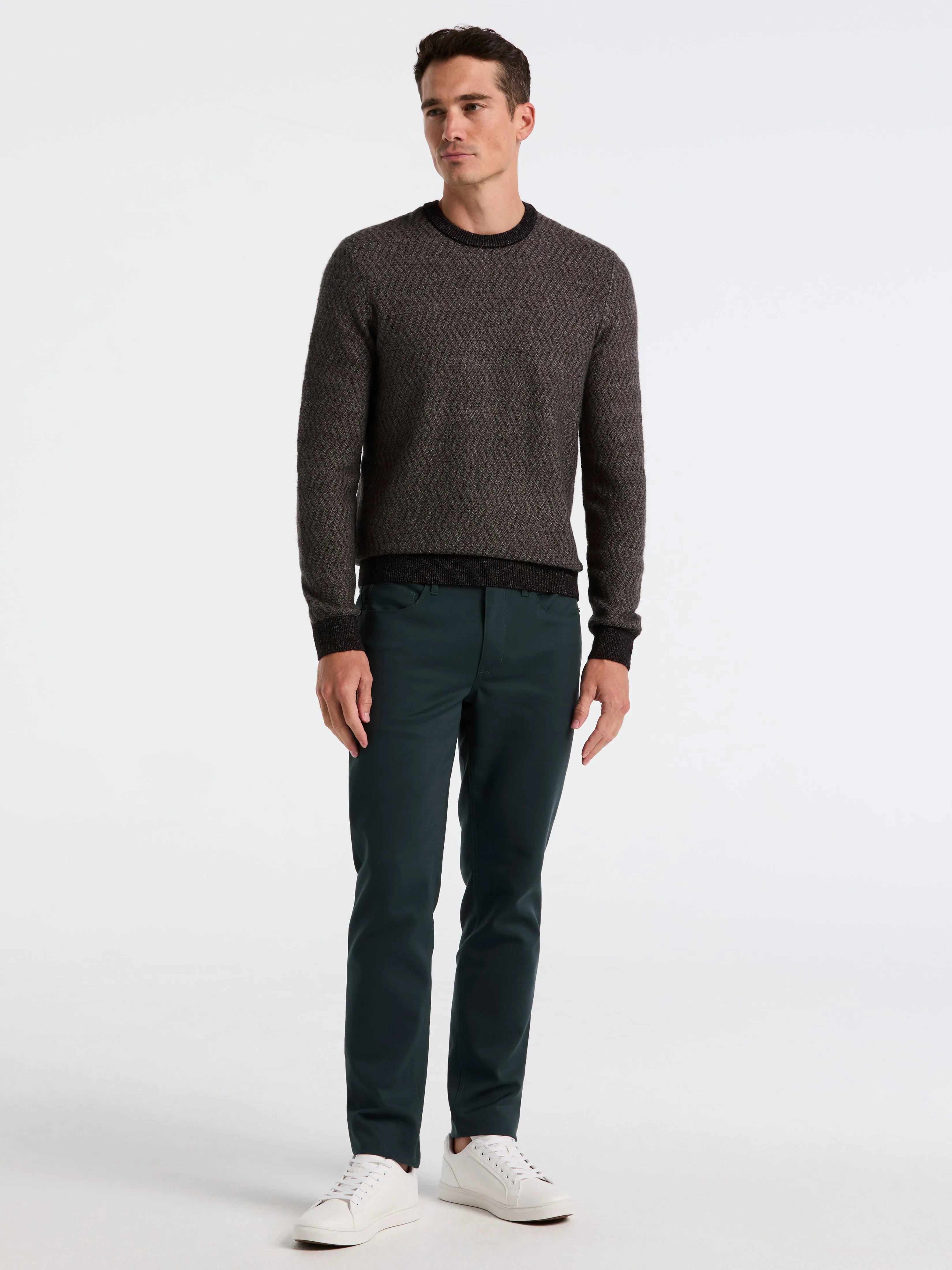 Herringbone Crew Neck Sweater sold by Perry Ellis product image thumbnail 2