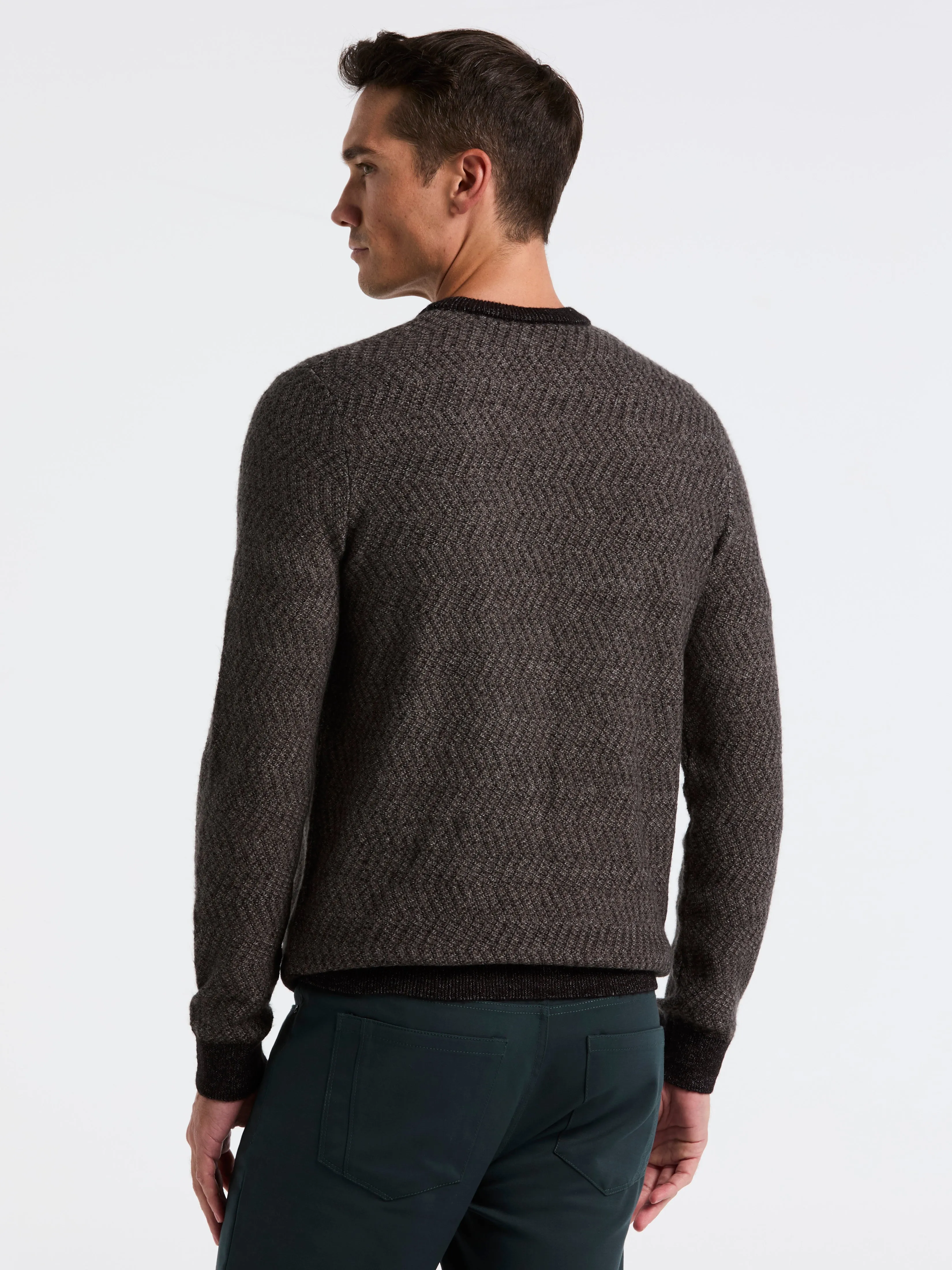 Herringbone Crew Neck Sweater sold by Perry Ellis