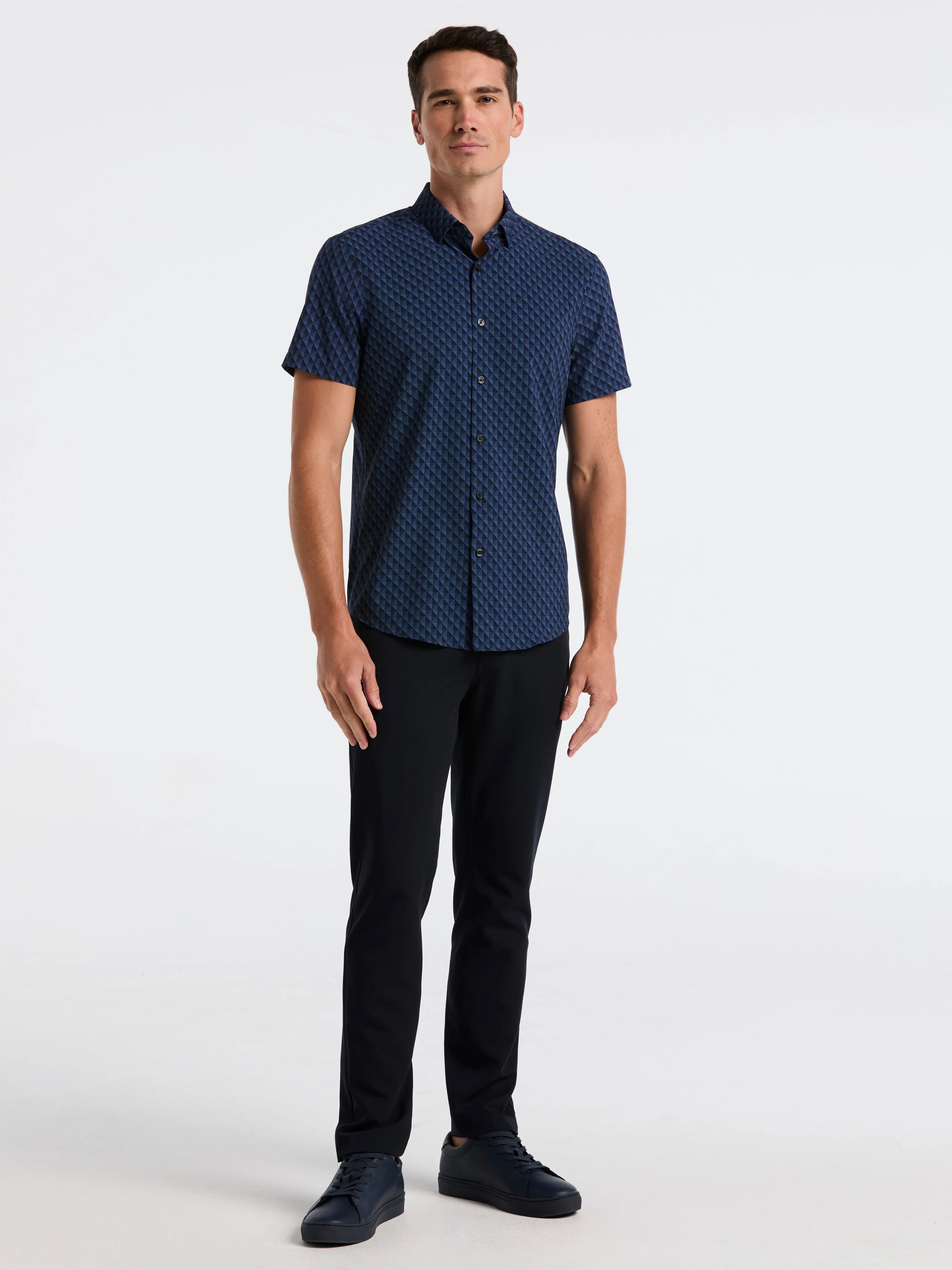 Slim Fit Total Stretch Diamond Geo Print Shirt sold by Perry Ellis product image thumbnail 4