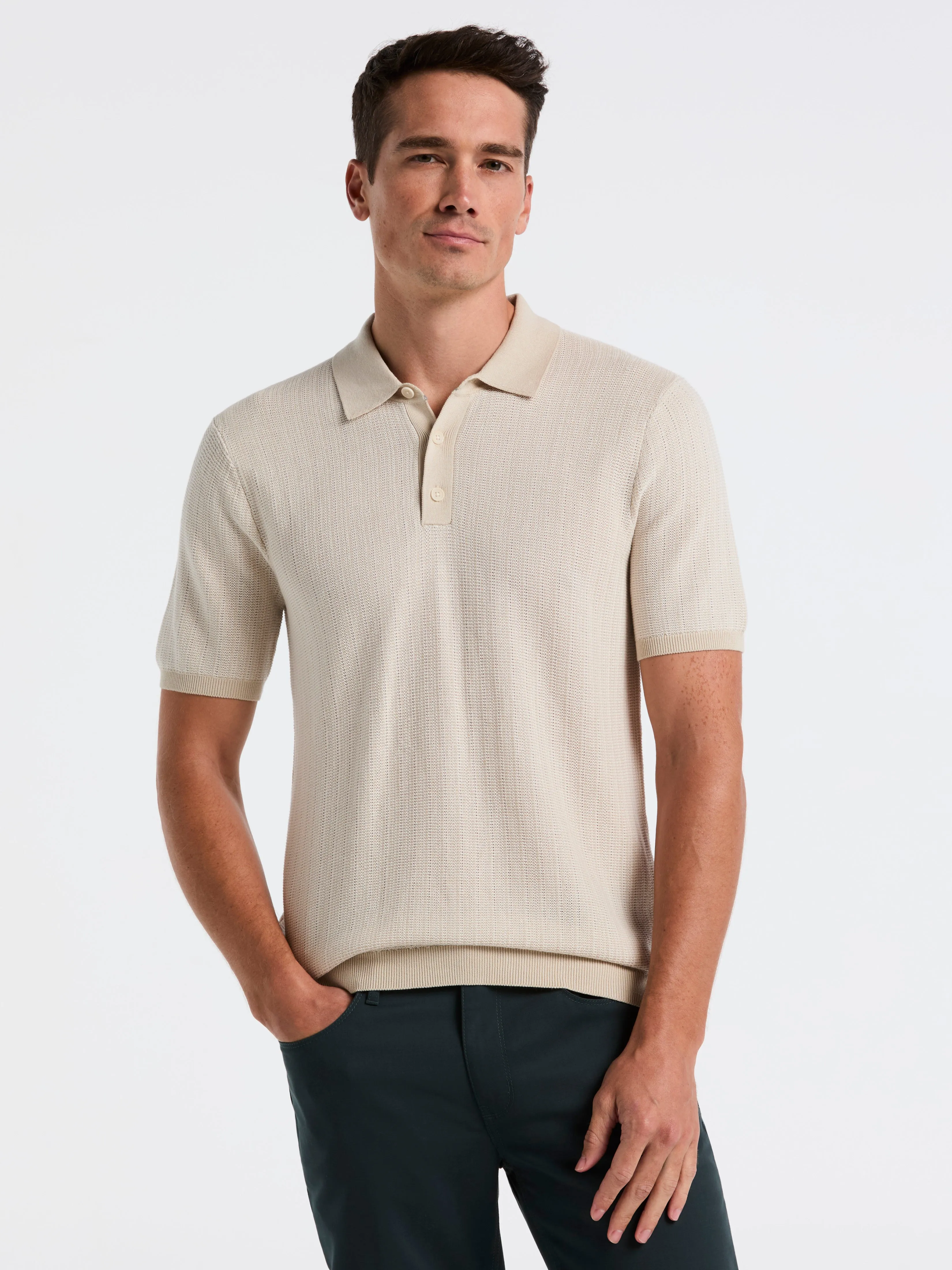 Mini Geo Jacquard Polo Sweater sold by Perry Ellis