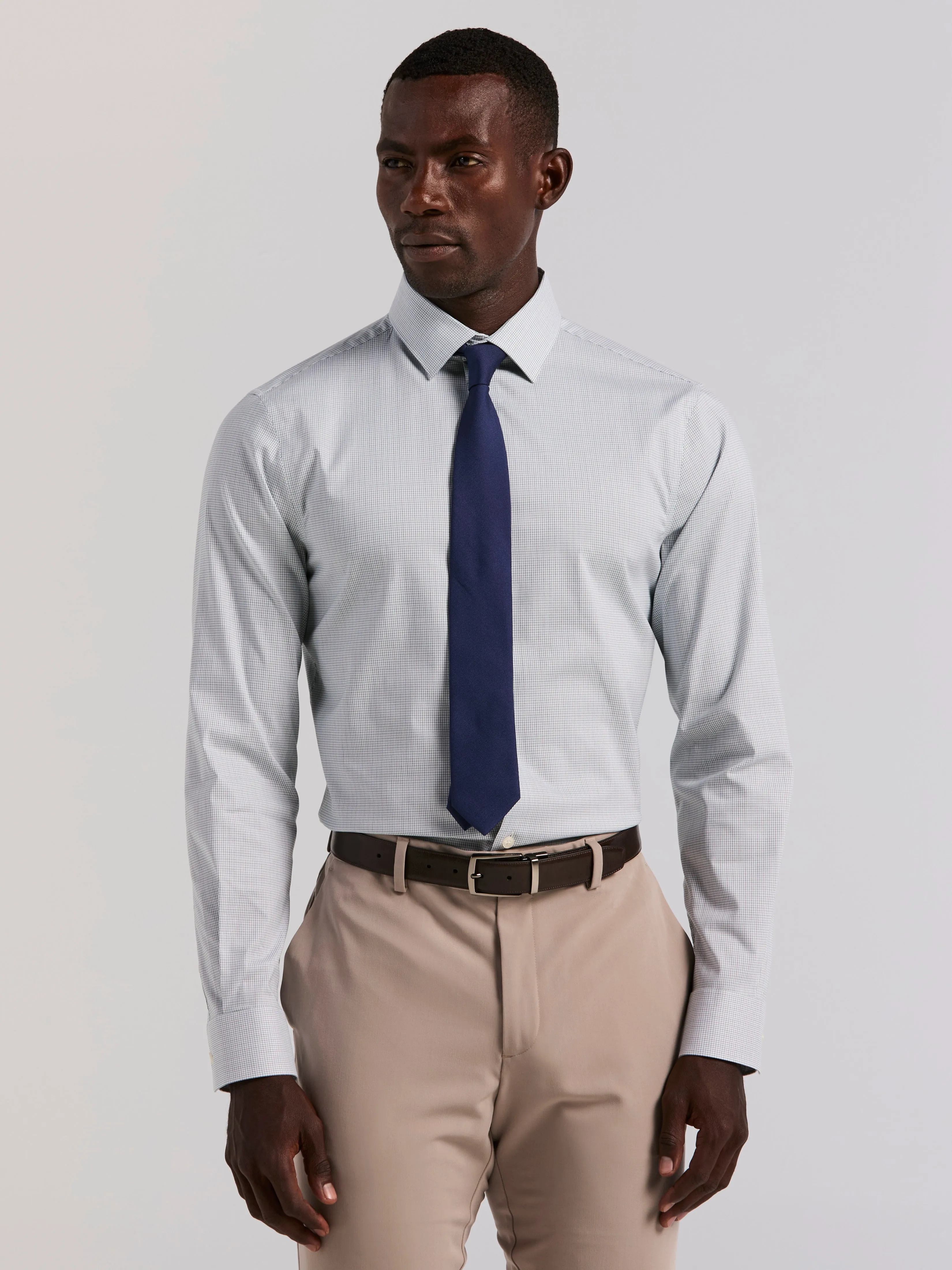 Plaid Slim Fit Poplin Shirt sold by Perry Ellis product image thumbnail 3
