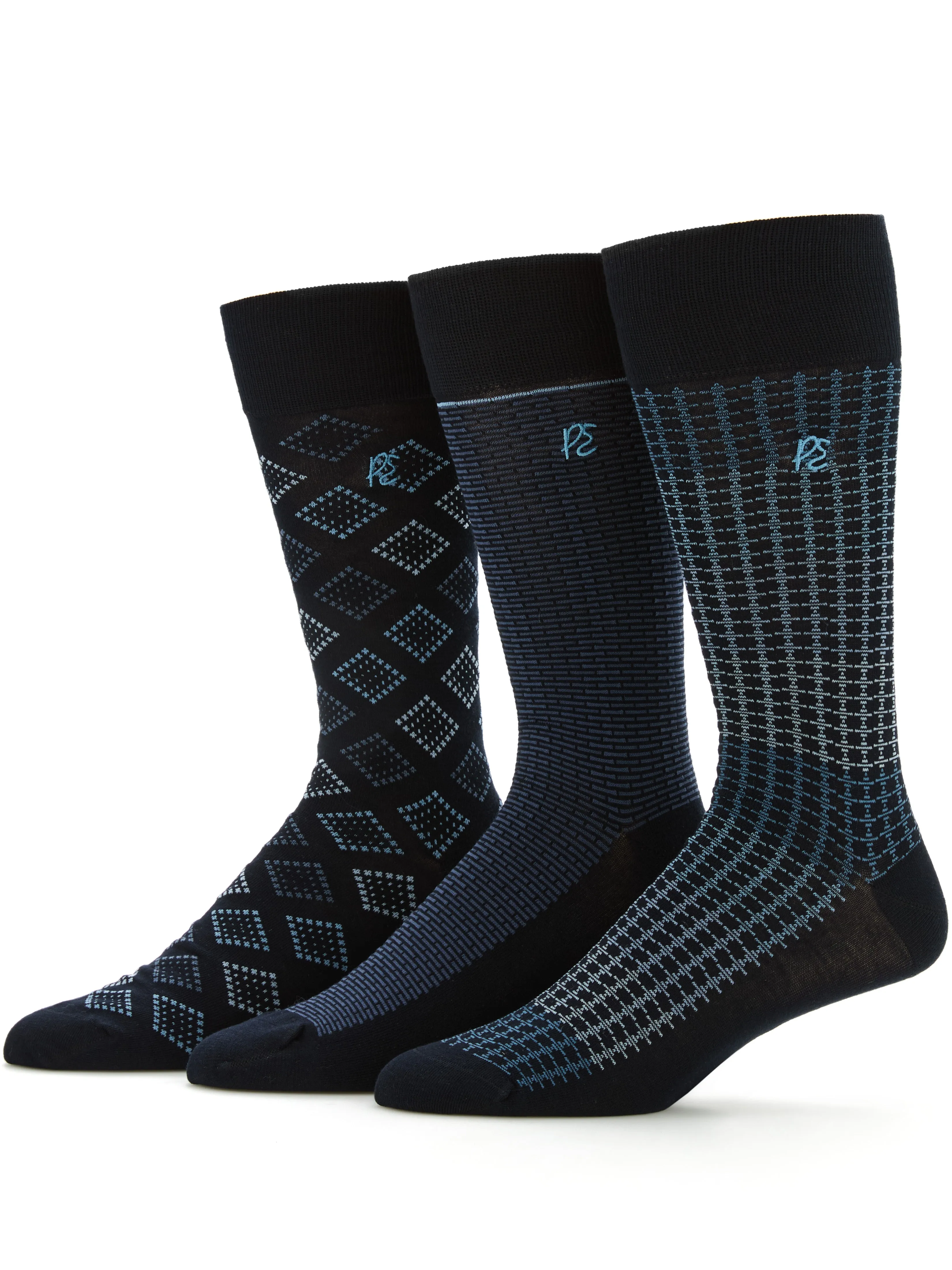 3-Pack Patterned Crew Socks sold by Perry Ellis product image thumbnail 3