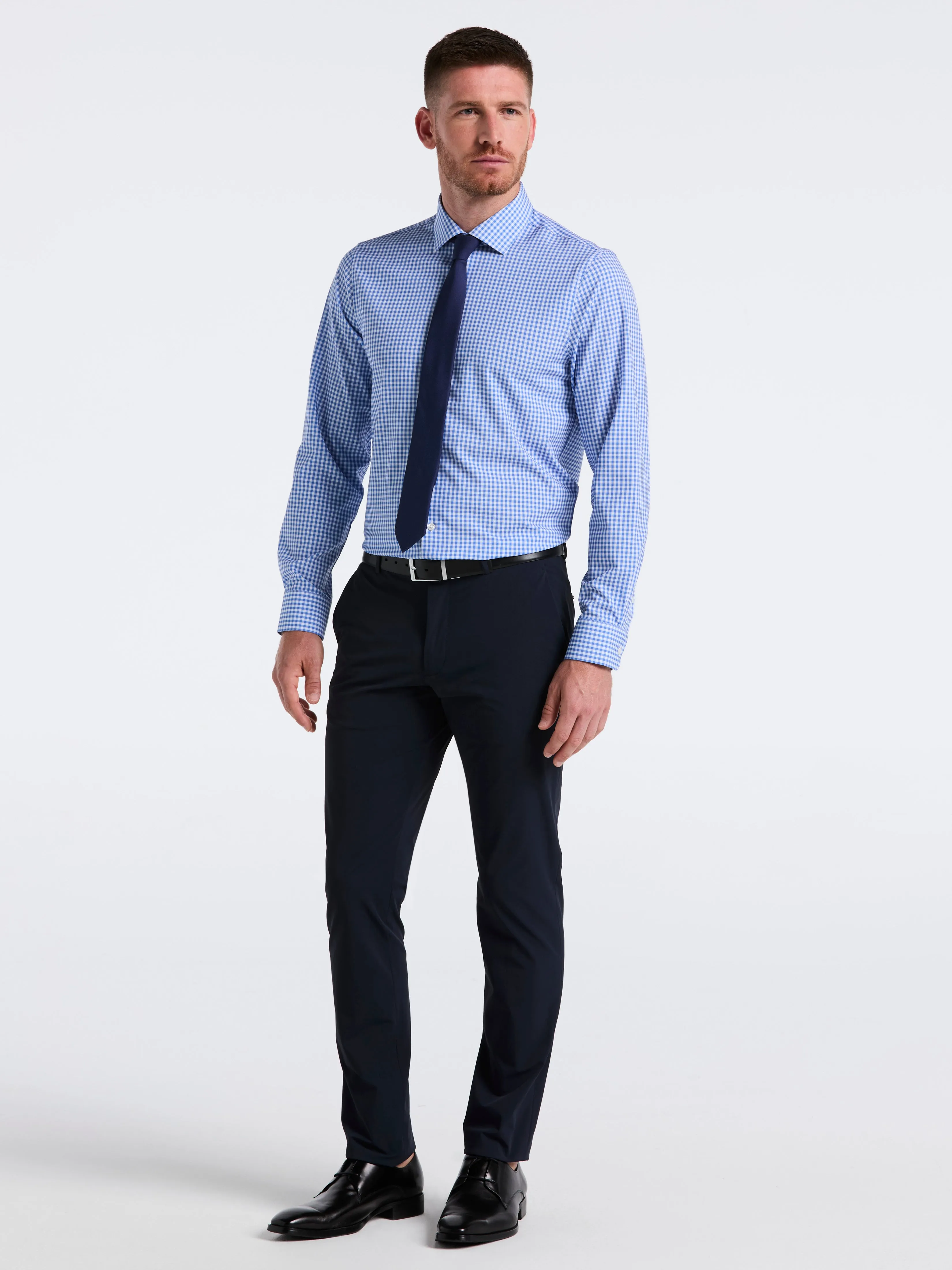 Performance Tech Gingham Print Dress Shirt sold by Perry Ellis product image thumbnail 4