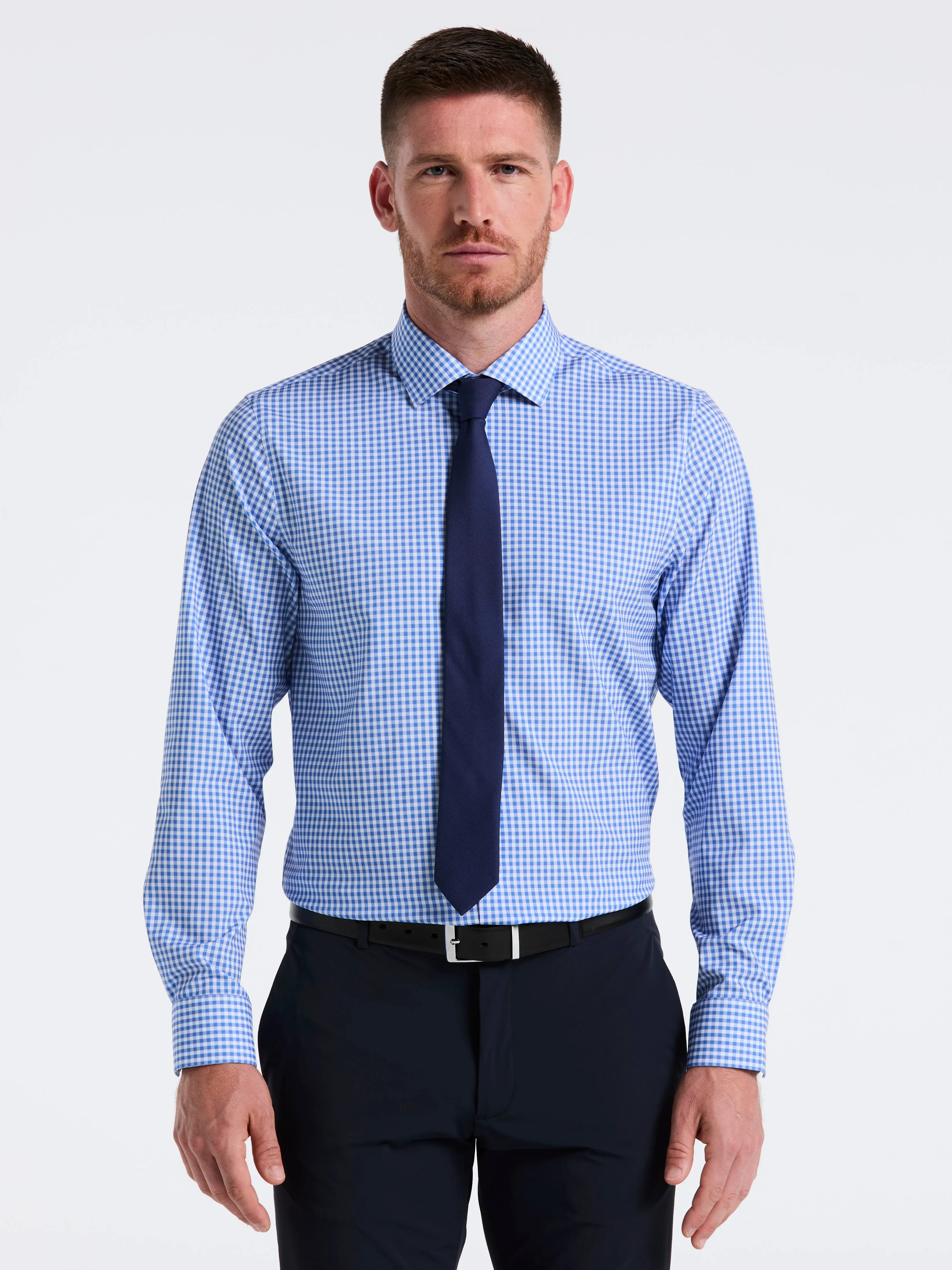 Performance Tech Gingham Print Dress Shirt sold by Perry Ellis product image thumbnail 3