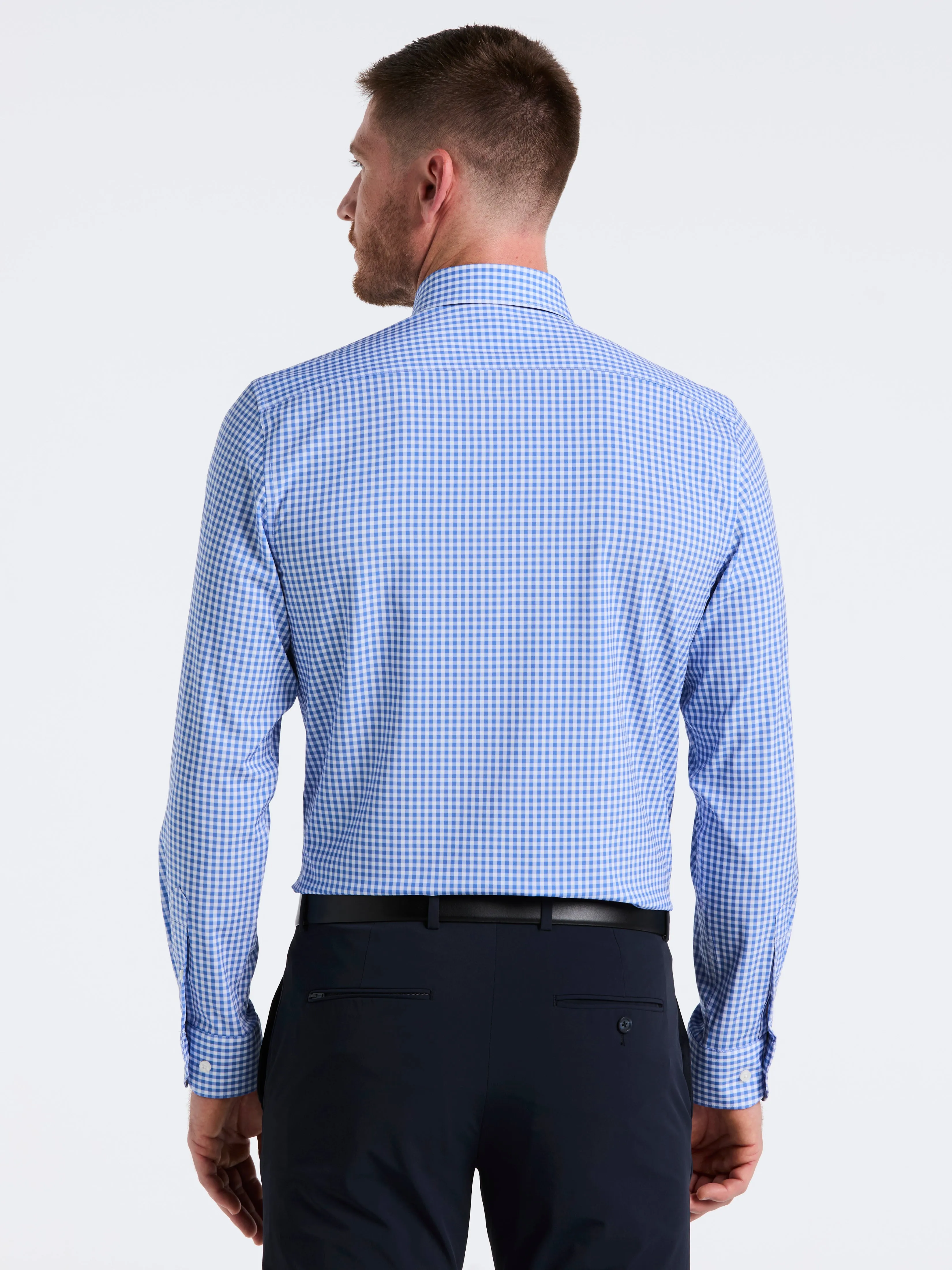 Performance Tech Gingham Print Dress Shirt sold by Perry Ellis