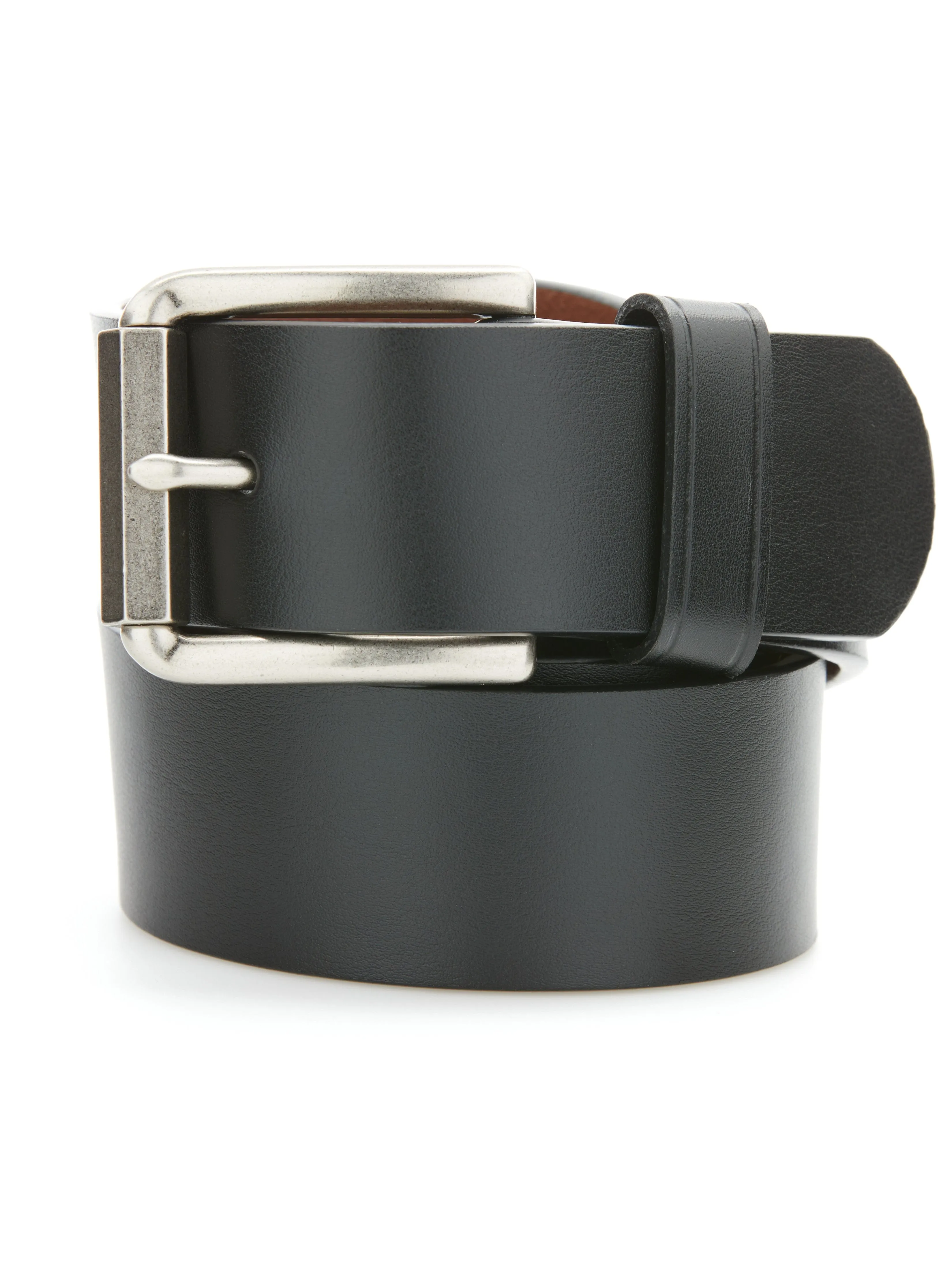 Hex Roller Buckle Leather Belt sold by Perry Ellis