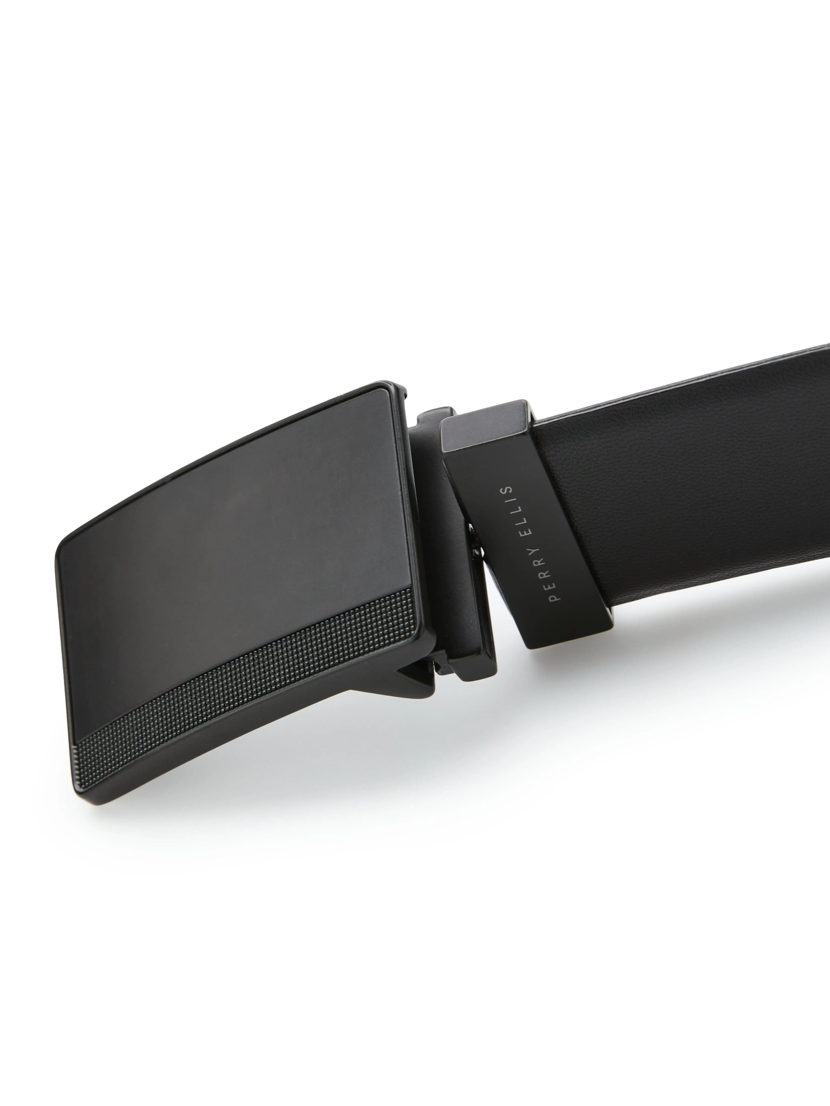 Reversible Leather Belt with Black Pattern Plaque sold by Perry Ellis product image thumbnail 3